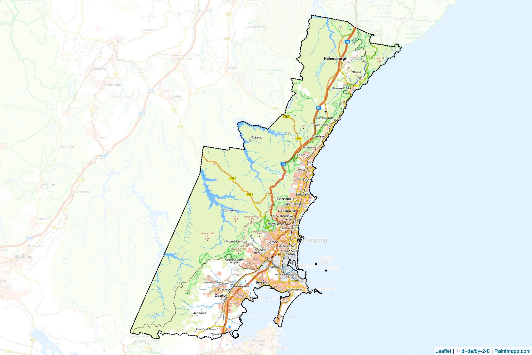 Wollongong (New South Wales) Map Cropping Samples-1