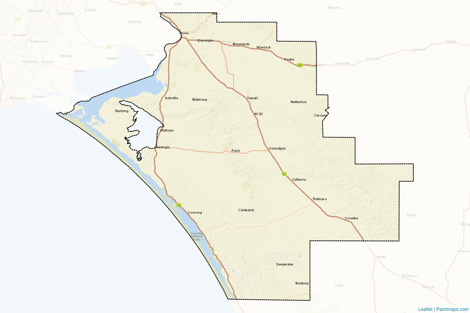 Muestras de recorte de mapas The Coorong (South Australia)-2