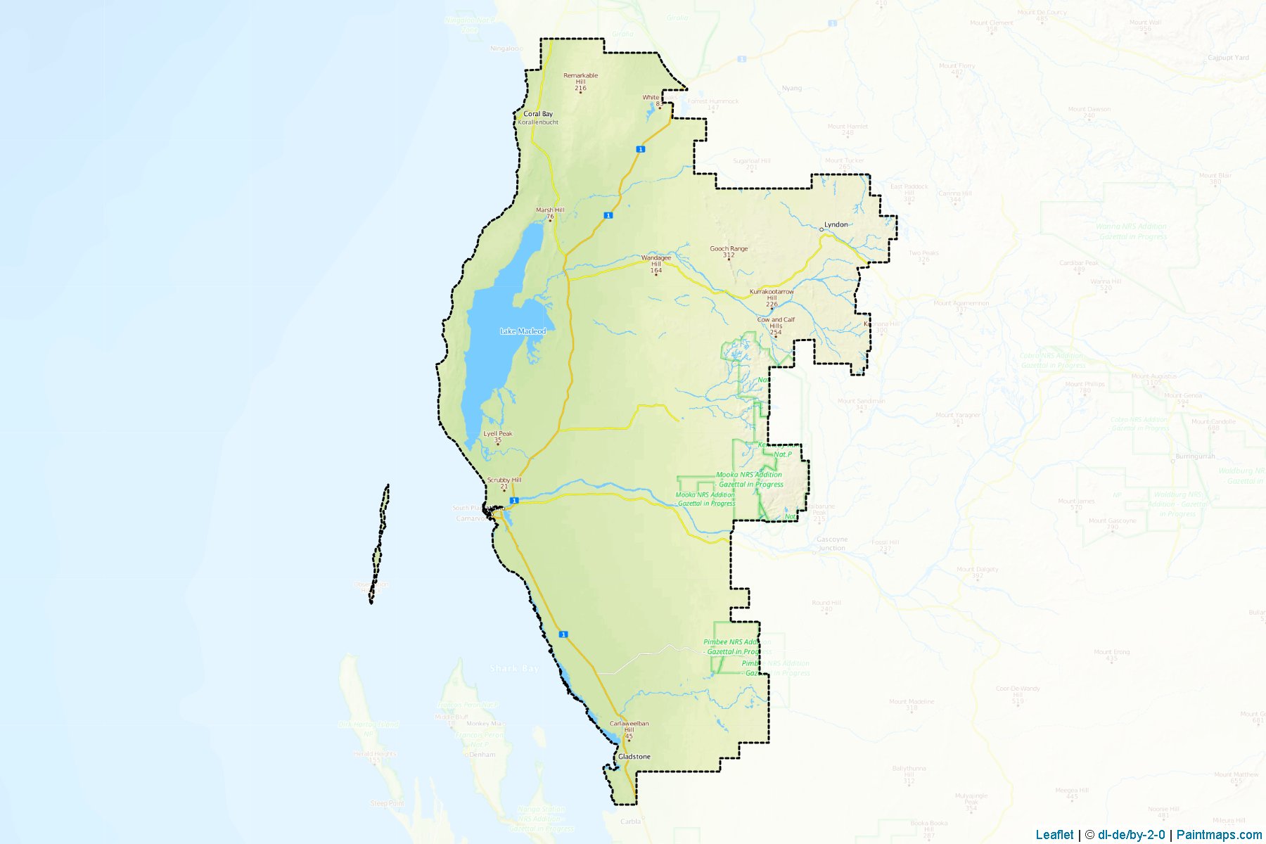 Muestras de recorte de mapas Carnarvon (Western Australia)-1