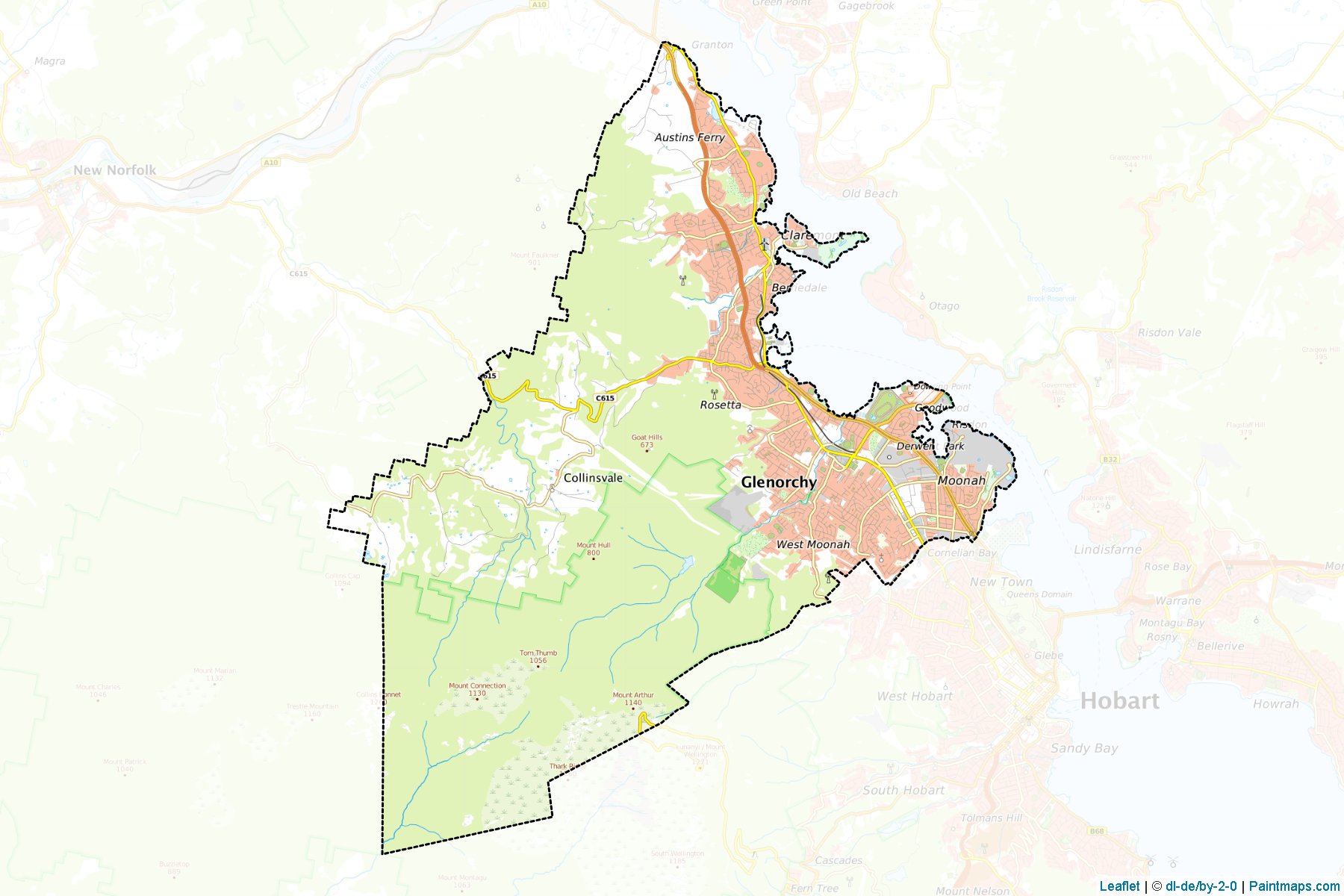 Glenorchy (Tasmania) Map Cropping Samples-1