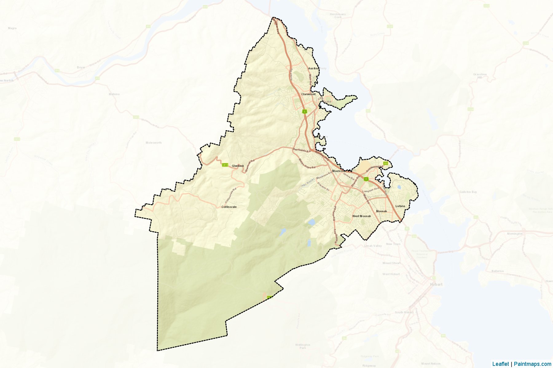 Glenorchy (Tasmania) Map Cropping Samples-2