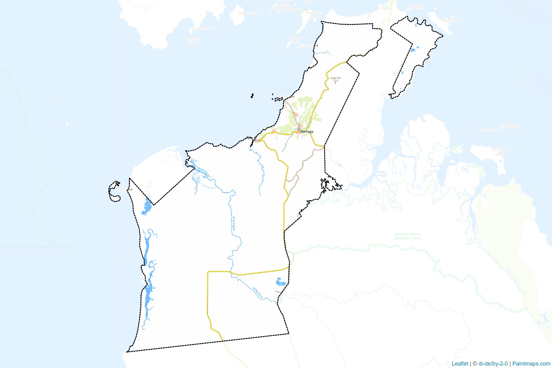 Northern Peninsula Area (Queensland) Haritası Örnekleri-1