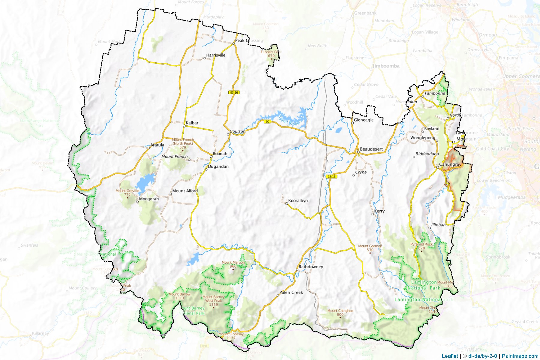 Scenic Rim (Queensland) Map Cropping Samples-1