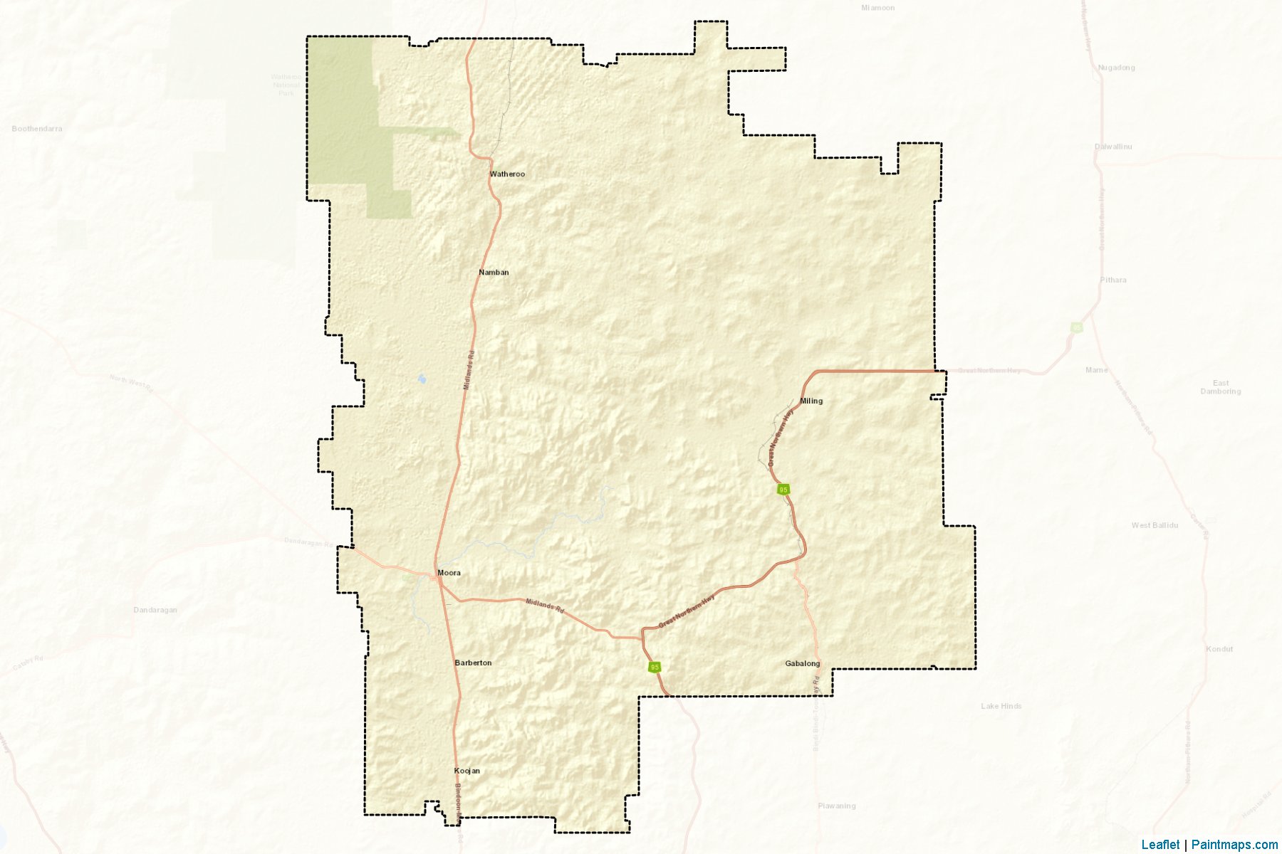 Moora (Western Australia) Map Cropping Samples-2