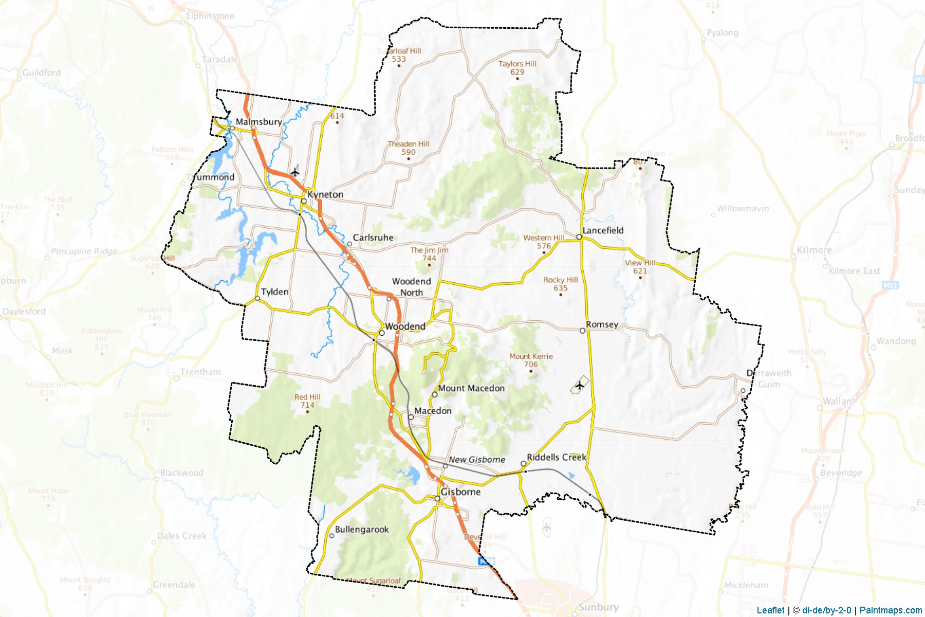 Macedon Ranges (Victoria) Map Cropping Samples-1