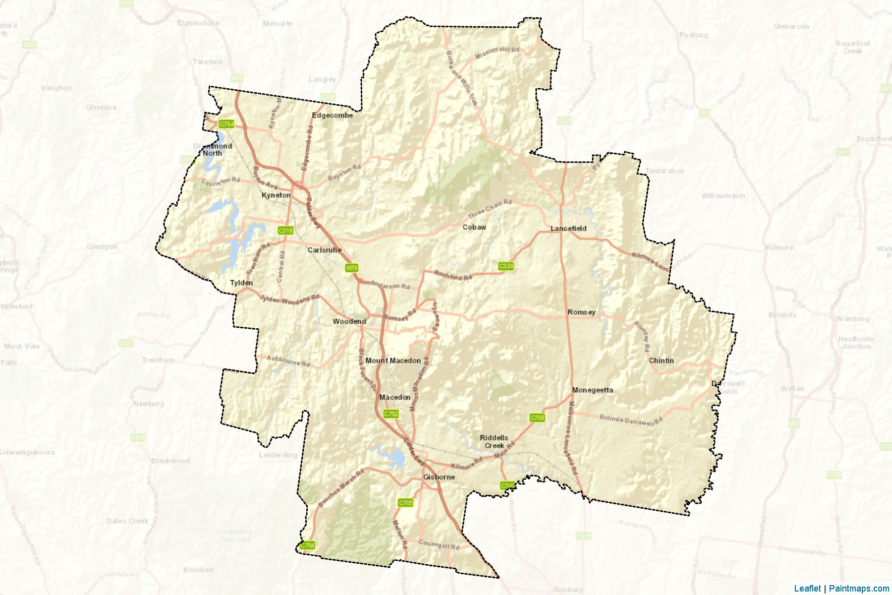 Macedon Ranges (Victoria) Map Cropping Samples-2