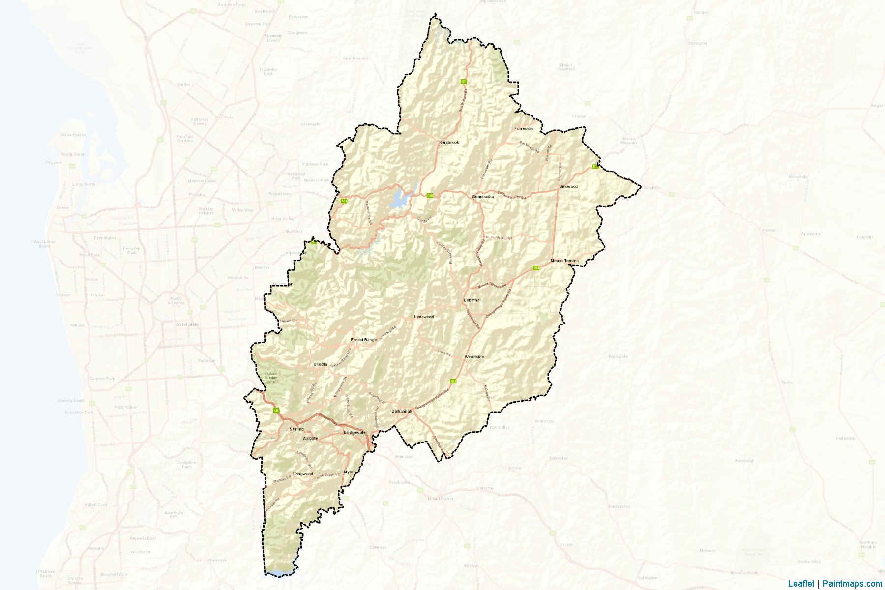 Adelaide Hills (South Australia) Map Cropping Samples-2