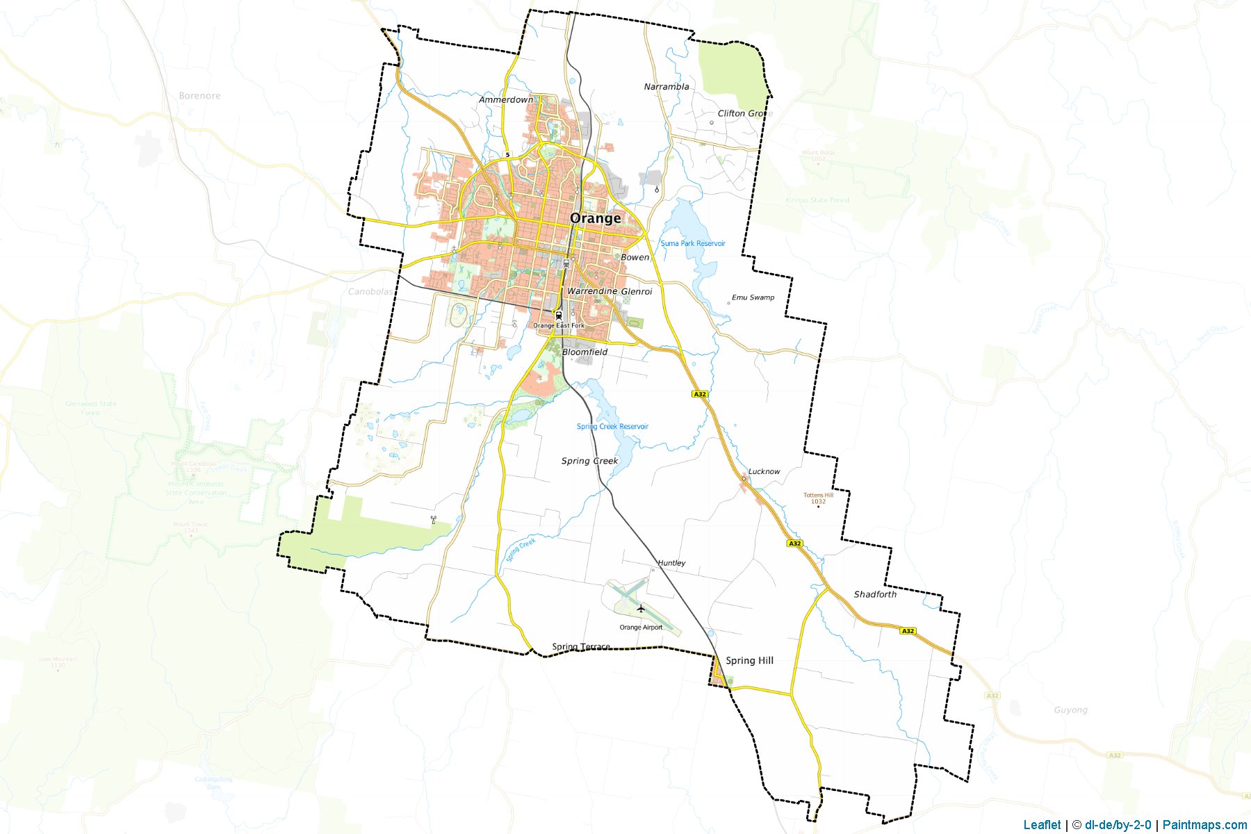 Muestras de recorte de mapas Orange (New South Wales)-1