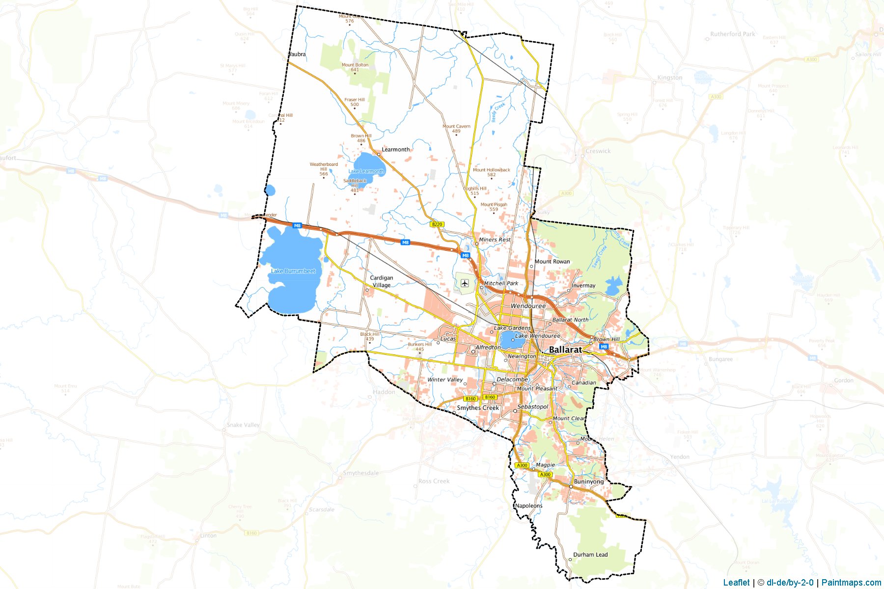 Ballarat (Victoria) Map Cropping Samples-1