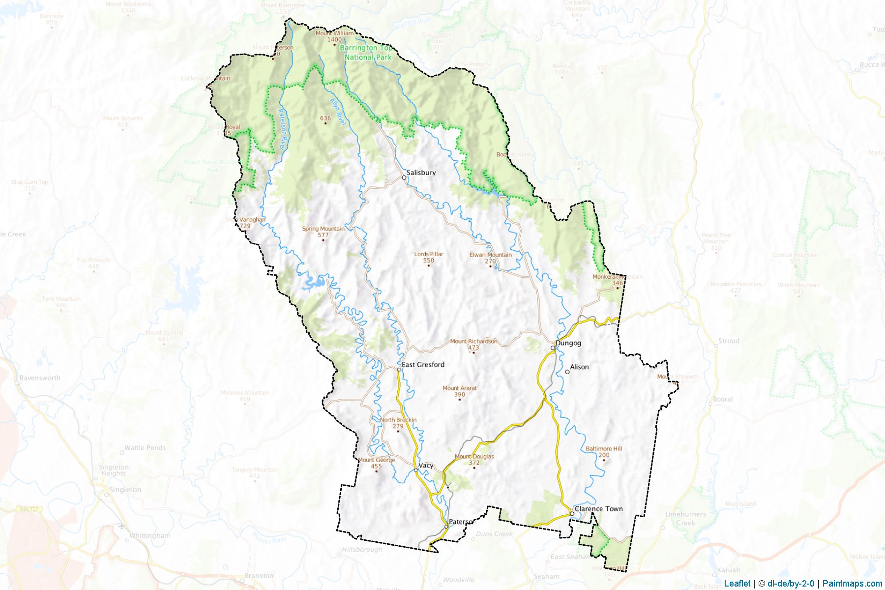 Dungog (New South Wales) Map Cropping Samples-1