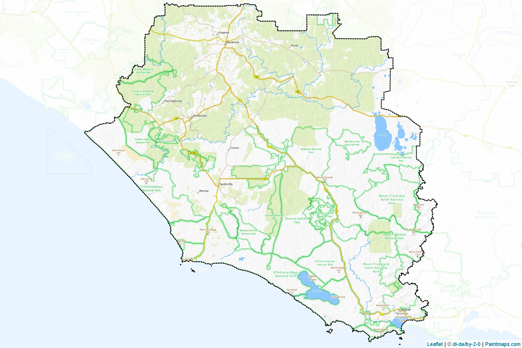 Manjimup (Western Australia) Map Cropping Samples-1