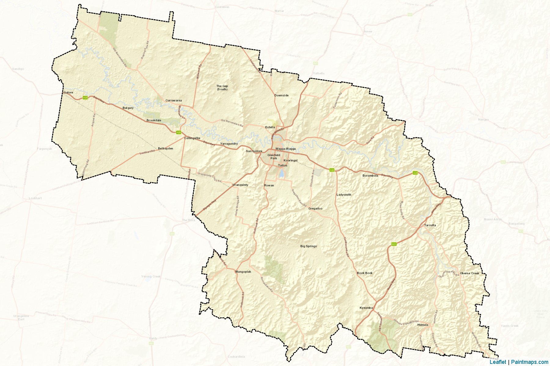 Muestras de recorte de mapas Wagga Wagga (New South Wales)-2