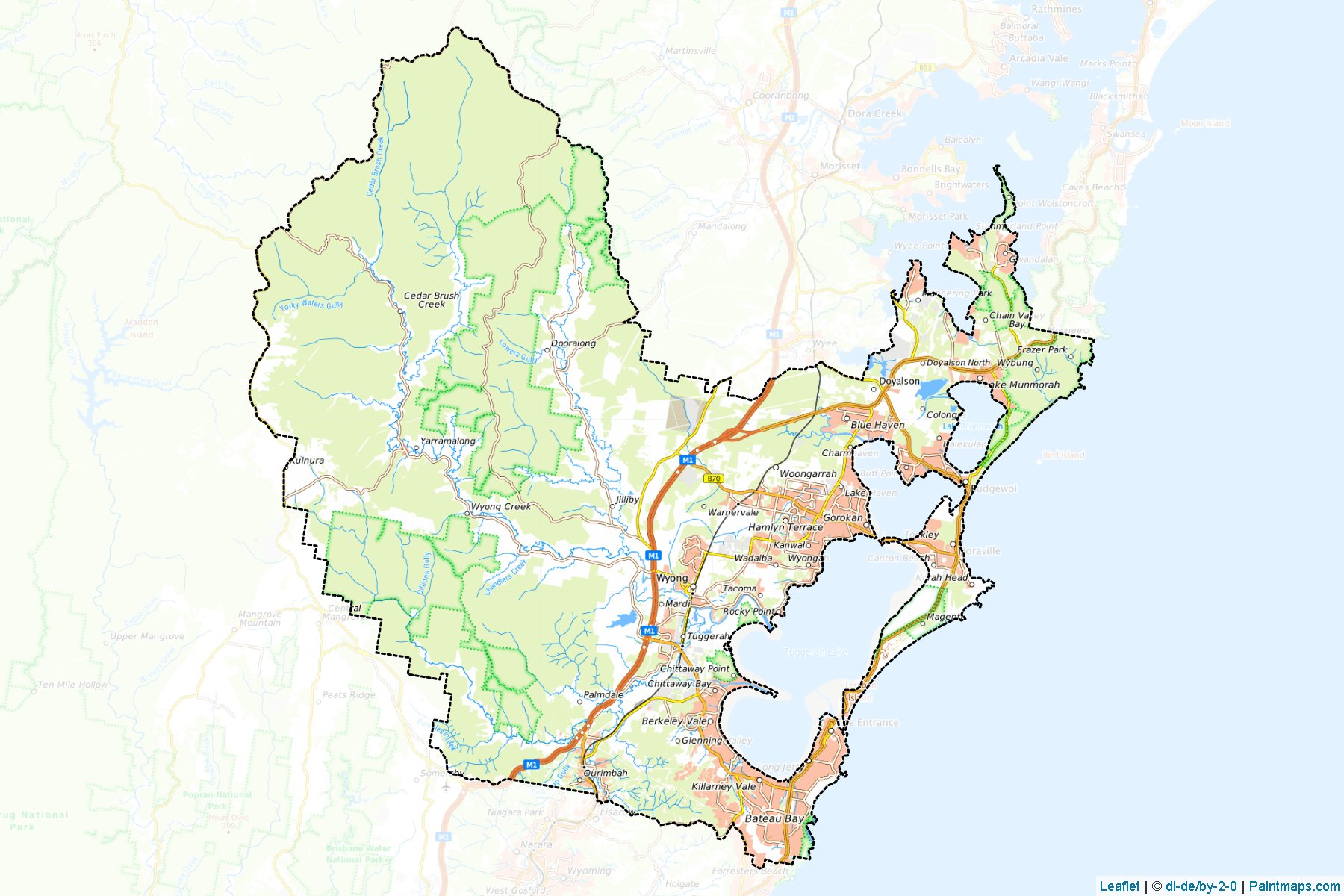 Muestras de recorte de mapas Wyong (New South Wales)-1