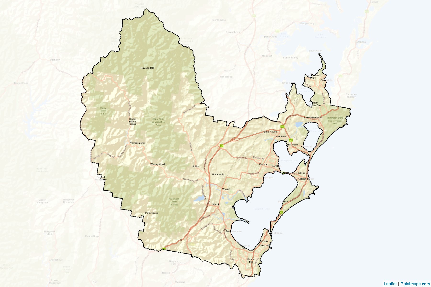 Muestras de recorte de mapas Wyong (New South Wales)-2