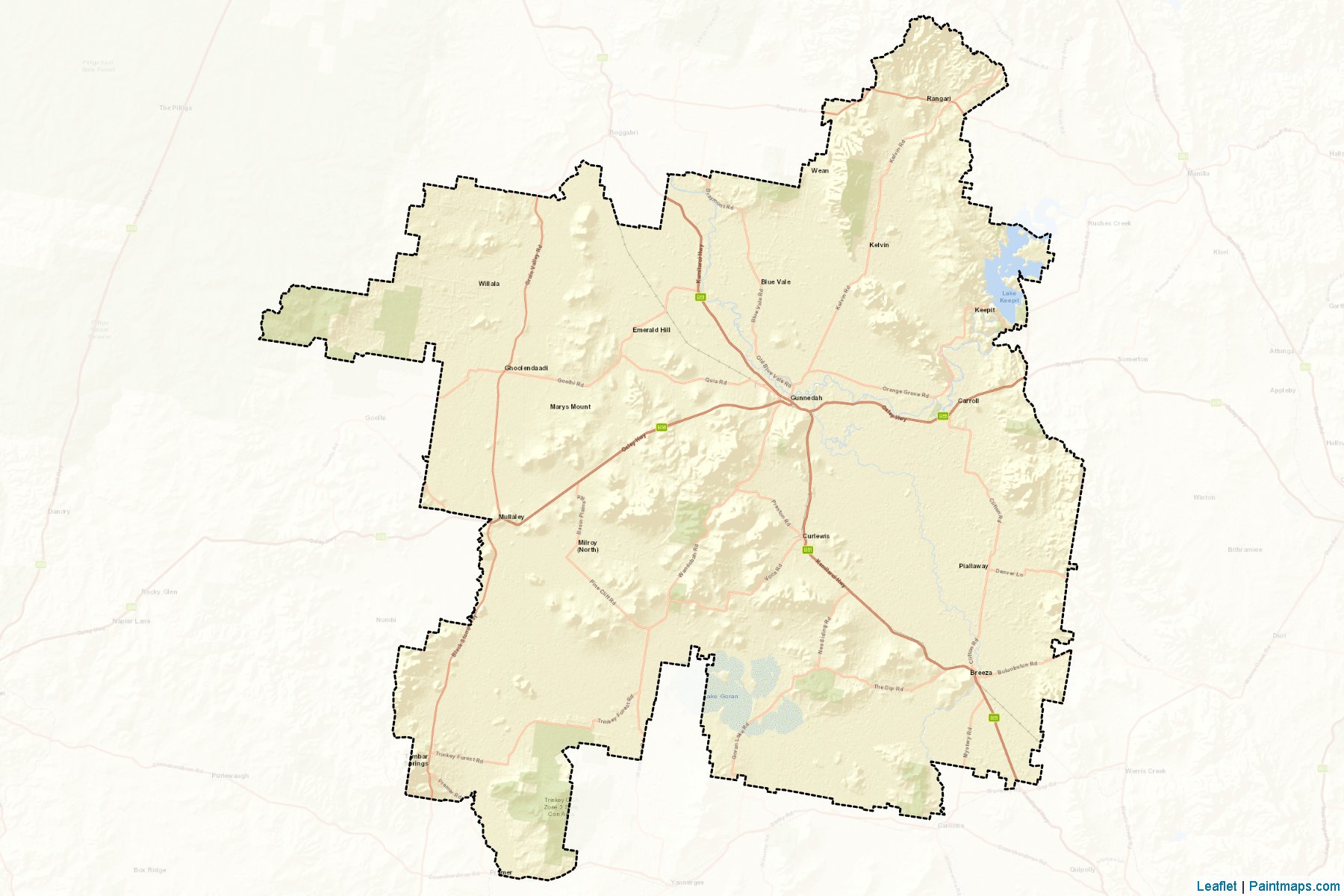 Muestras de recorte de mapas Gunnedah (New South Wales)-2