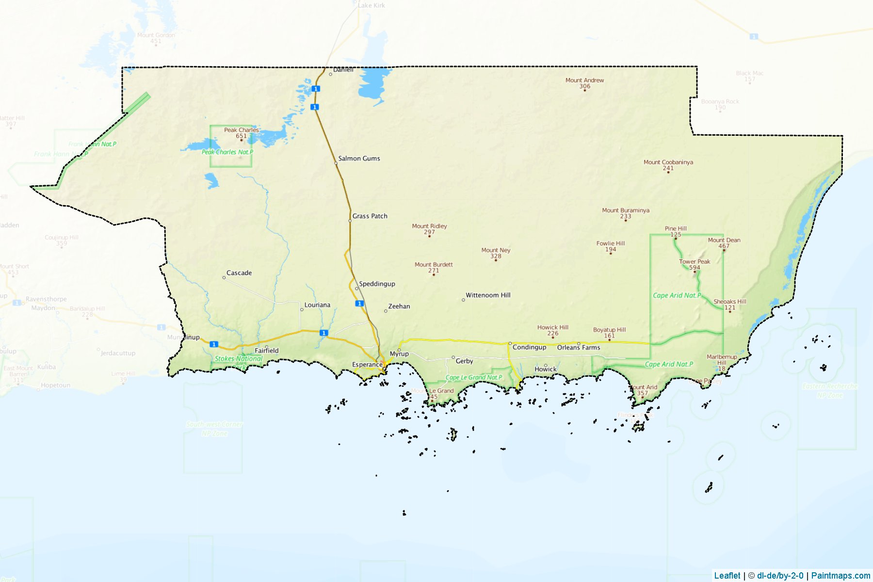 Muestras de recorte de mapas Esperance (Western Australia)-1