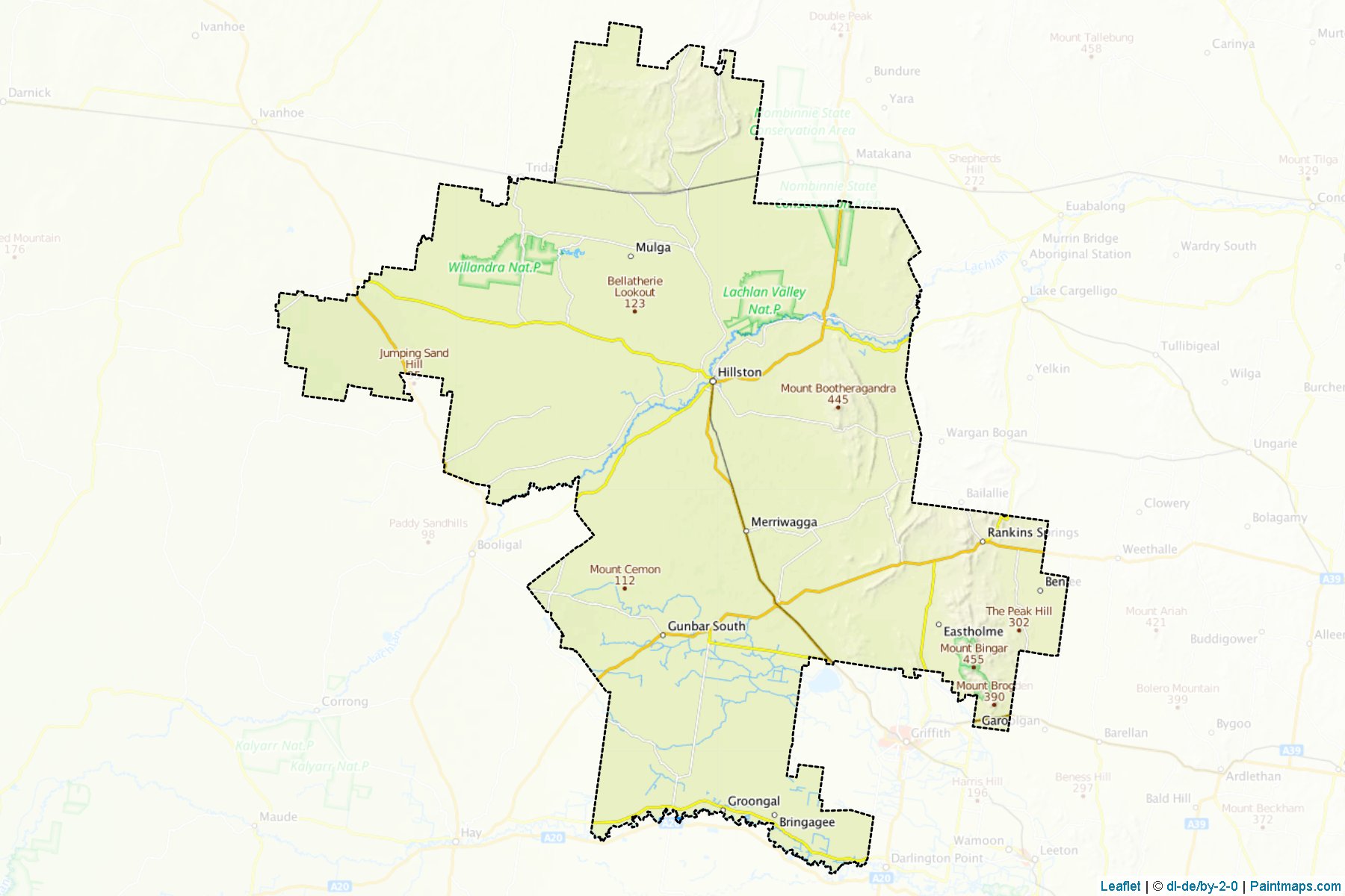 Muestras de recorte de mapas Carrathool (New South Wales)-1