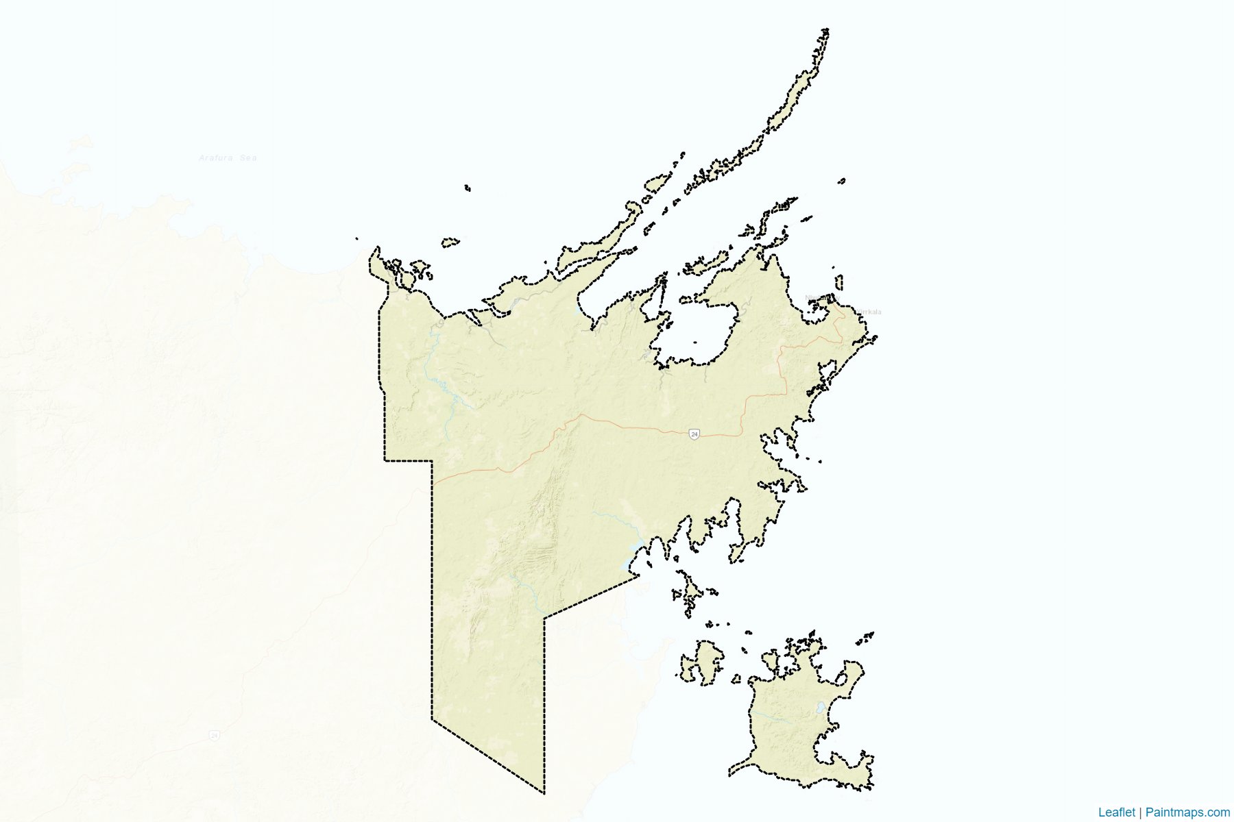 Muestras de recorte de mapas East Arnhem (Northern Territory)-2