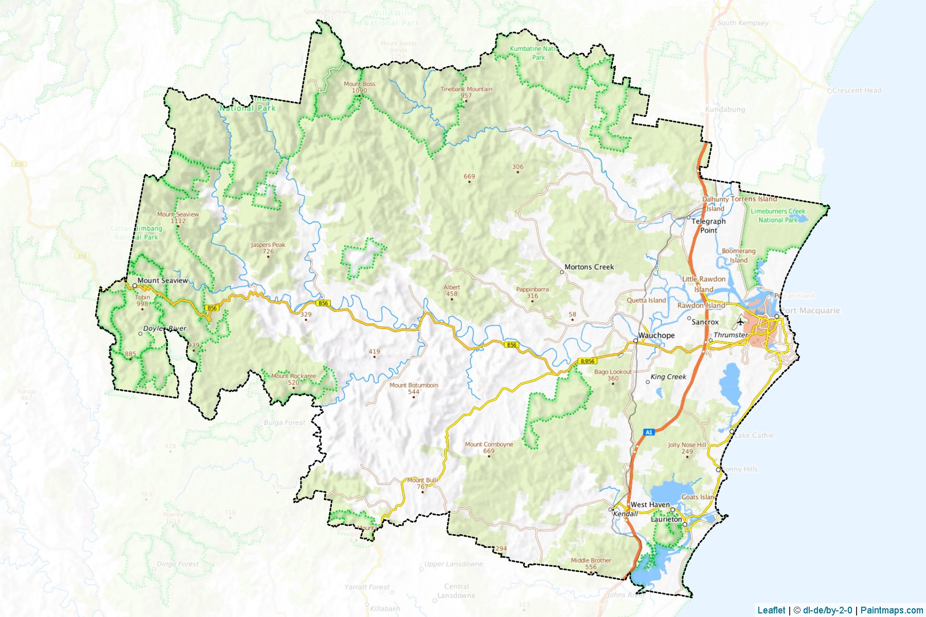 Port Macquarie-Hastings (New South Wales) Map Cropping Samples-1