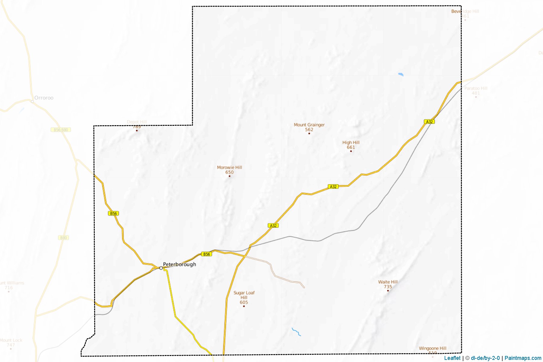 Muestras de recorte de mapas Peterborough (South Australia)-1