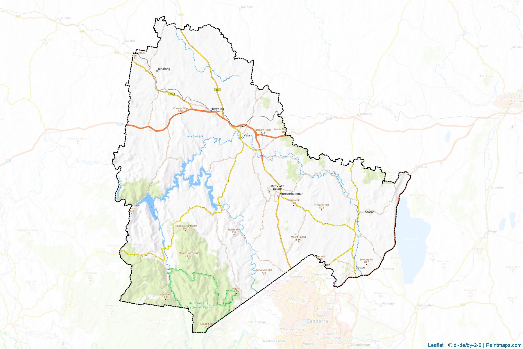 Muestras de recorte de mapas Yass Valley (New South Wales)-1