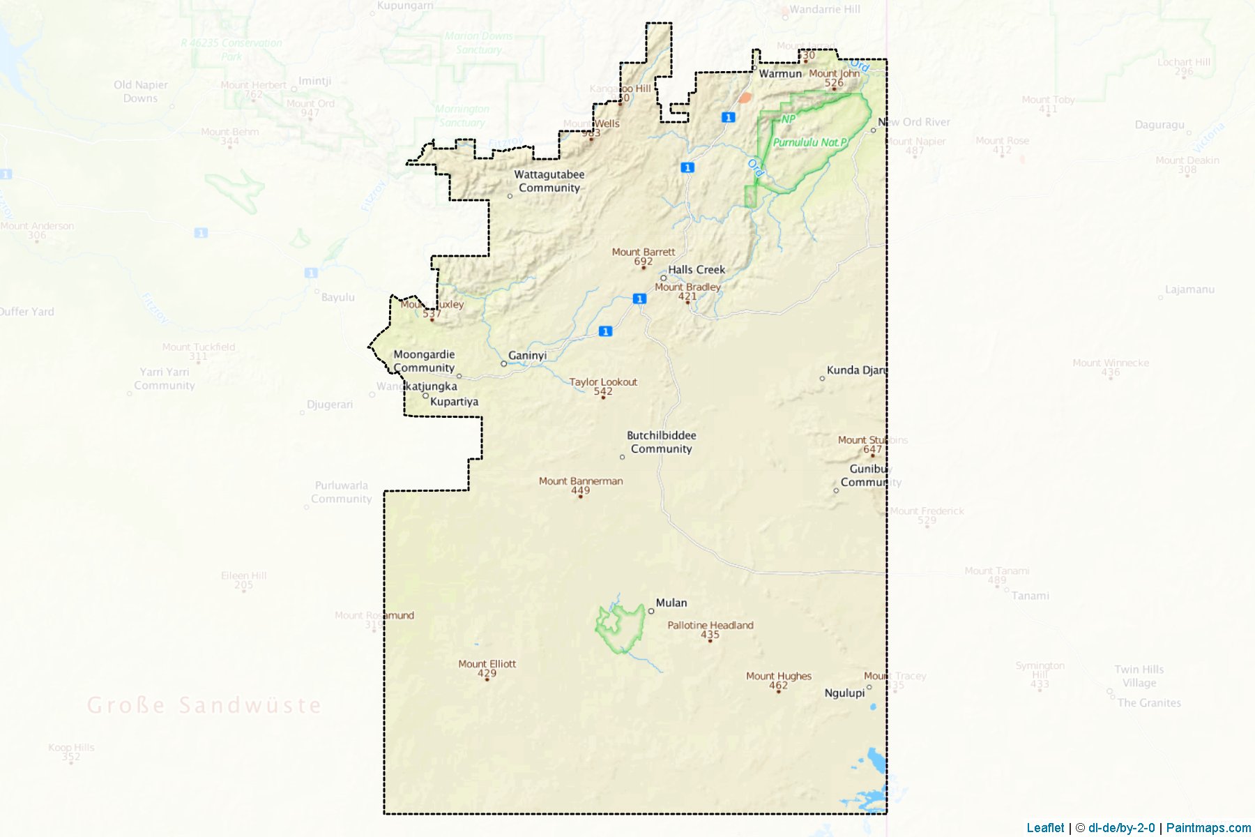 Halls Creek (Western Australia) Map Cropping Samples-1