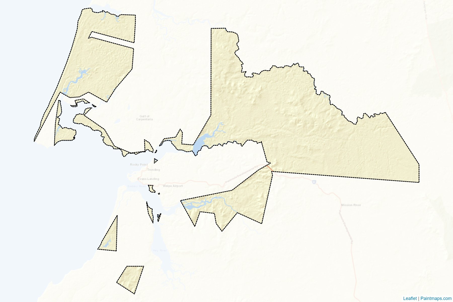 Muestras de recorte de mapas Napranum (Queensland)-2