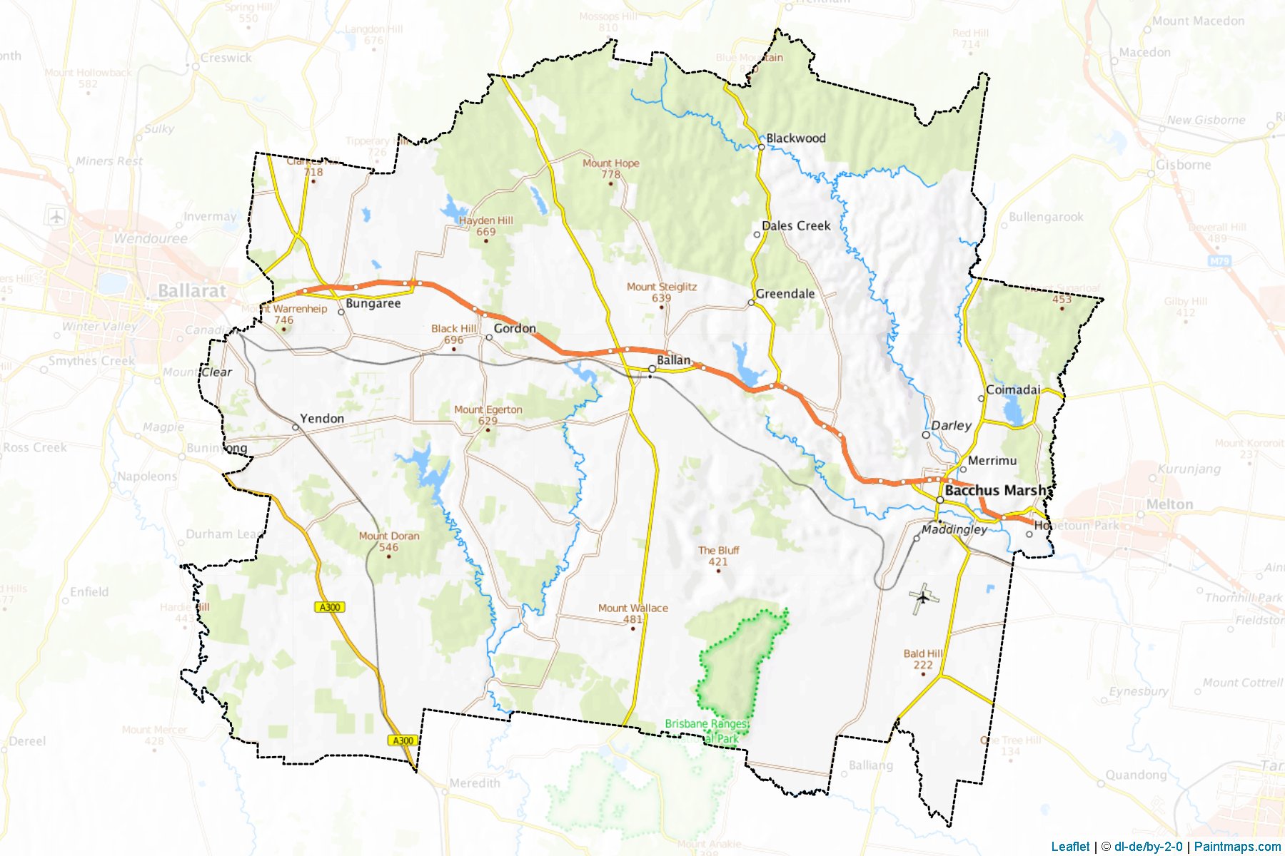 Muestras de recorte de mapas Moorabool (Victoria)-1