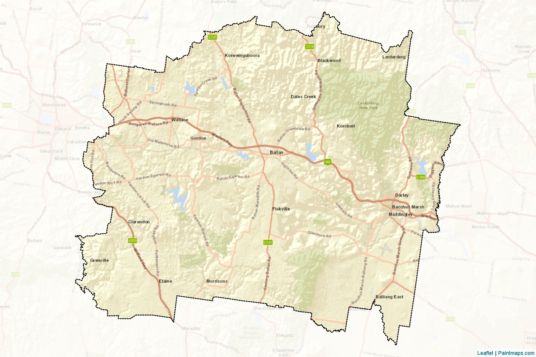 Muestras de recorte de mapas Moorabool (Victoria)-2