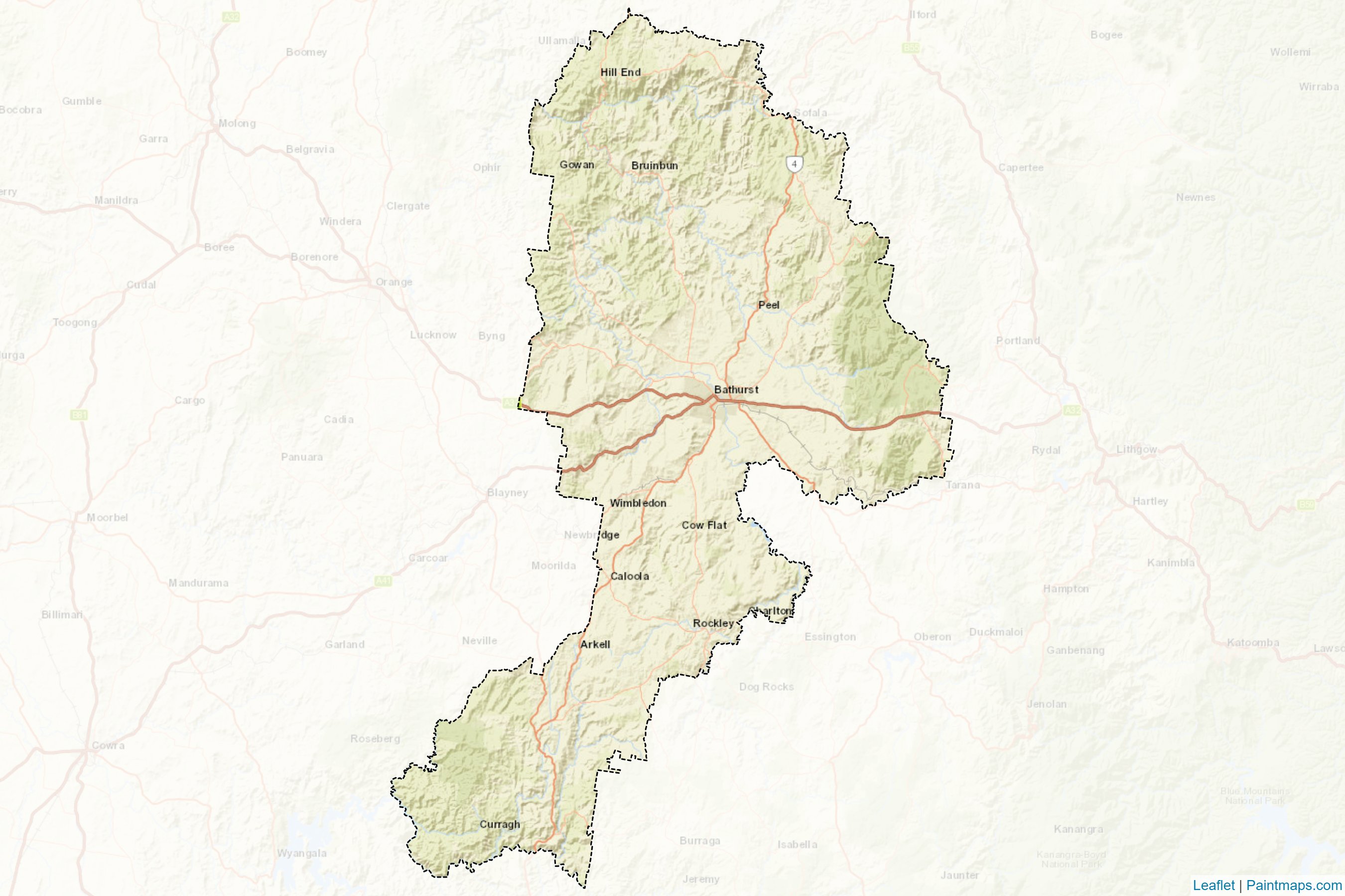 Muestras de recorte de mapas Bathurst Regional (New South Wales)-2