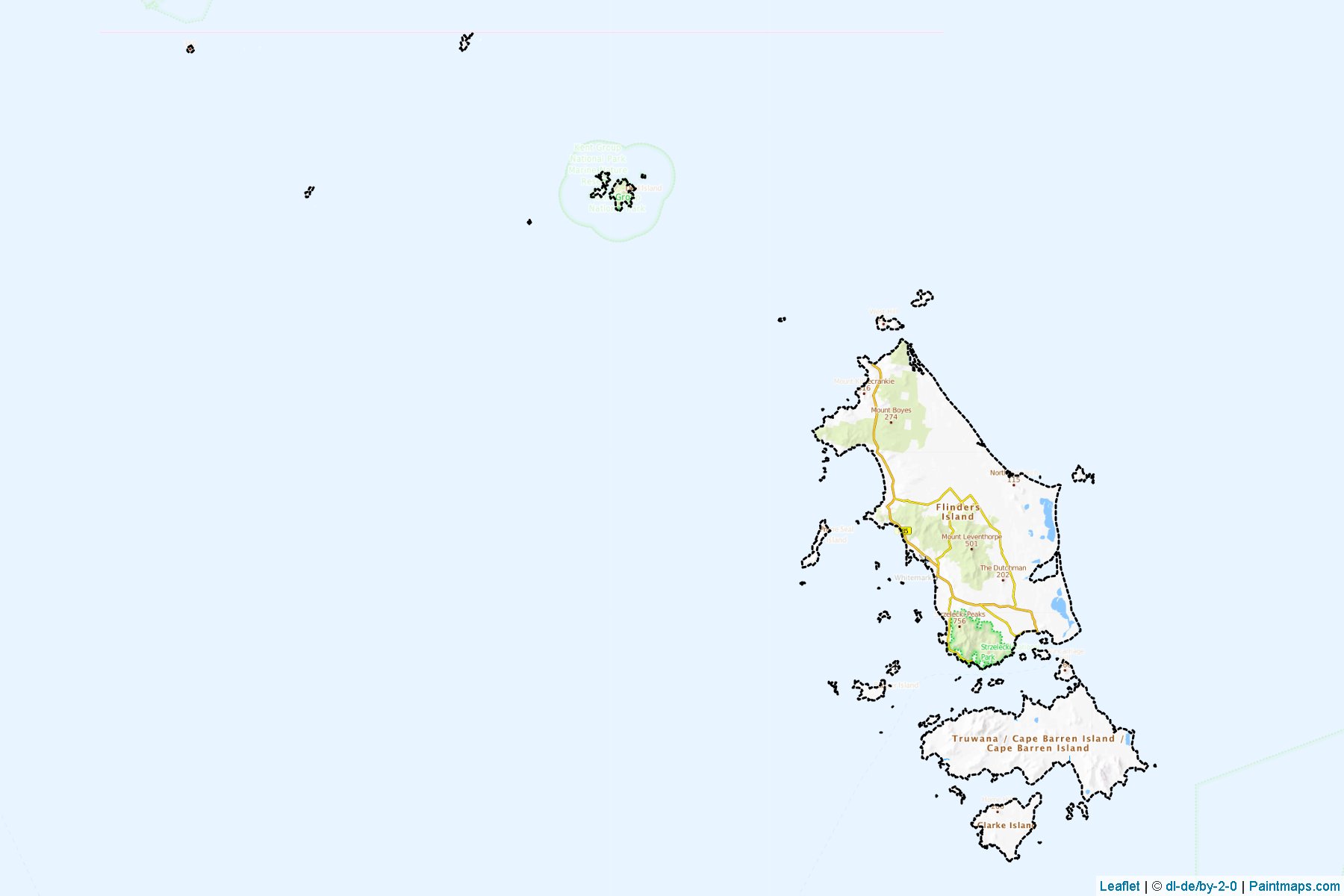 Flinders (Tasmanya) Haritası Örnekleri-1