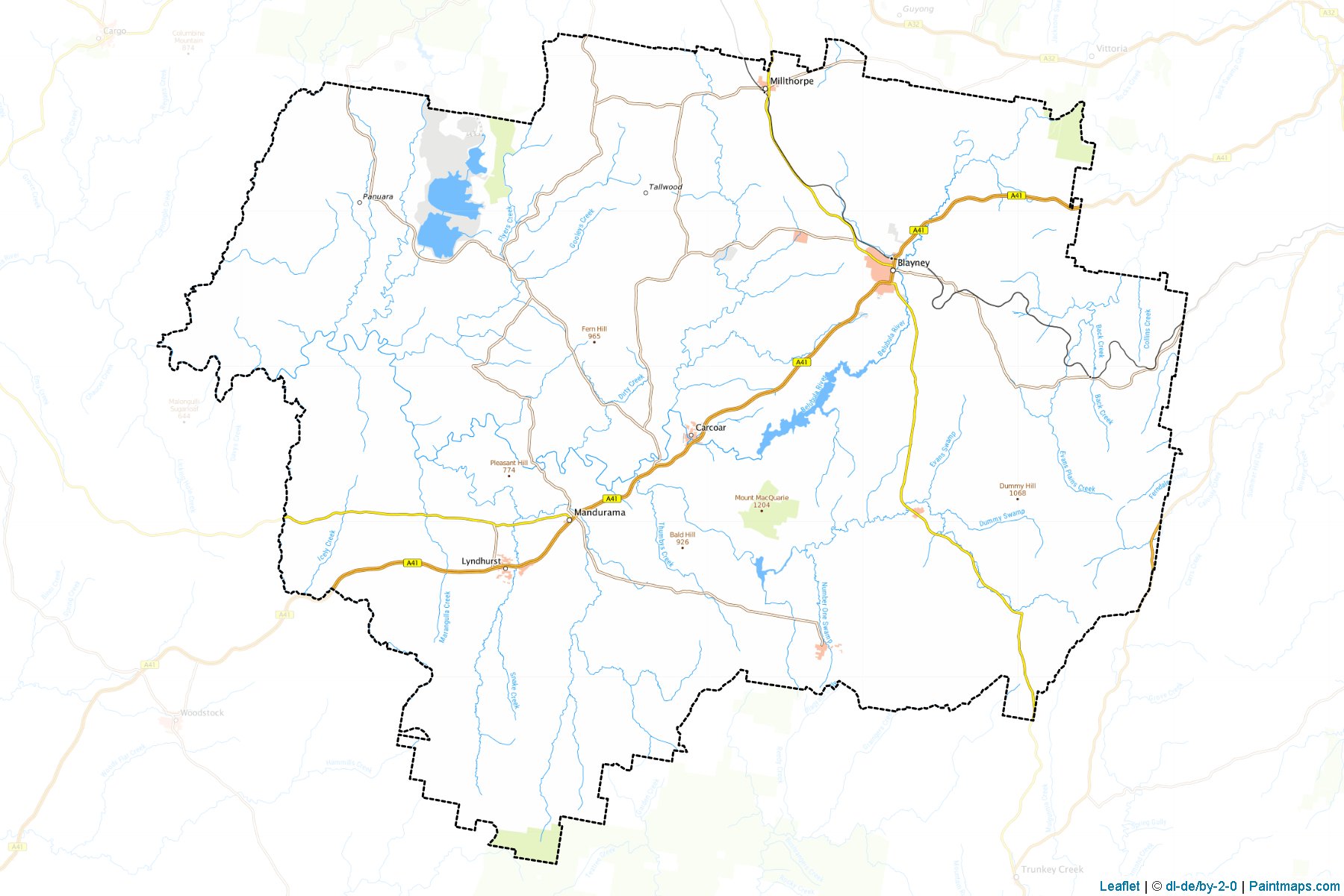 Muestras de recorte de mapas Blayney (New South Wales)-1