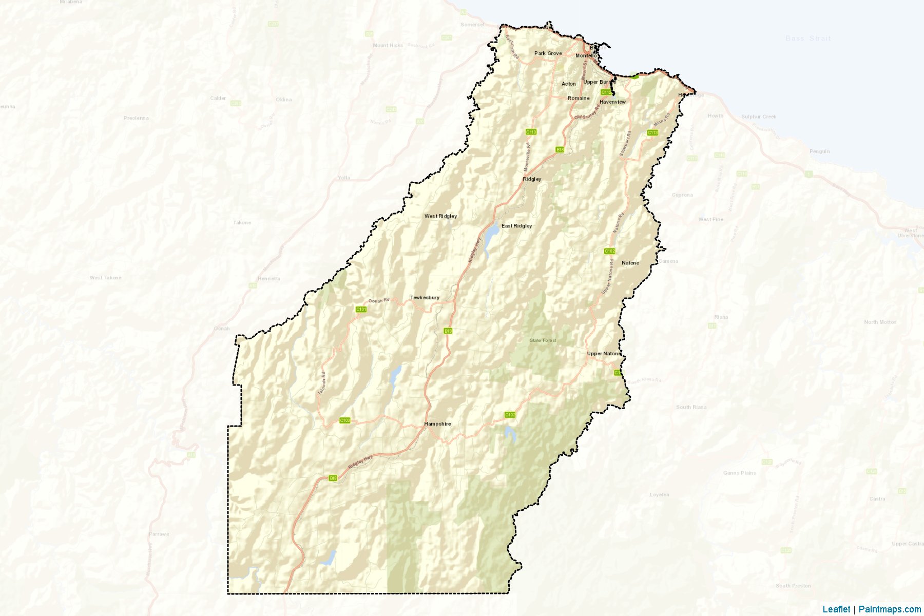 Burnie (Tasmania) Map Cropping Samples-2