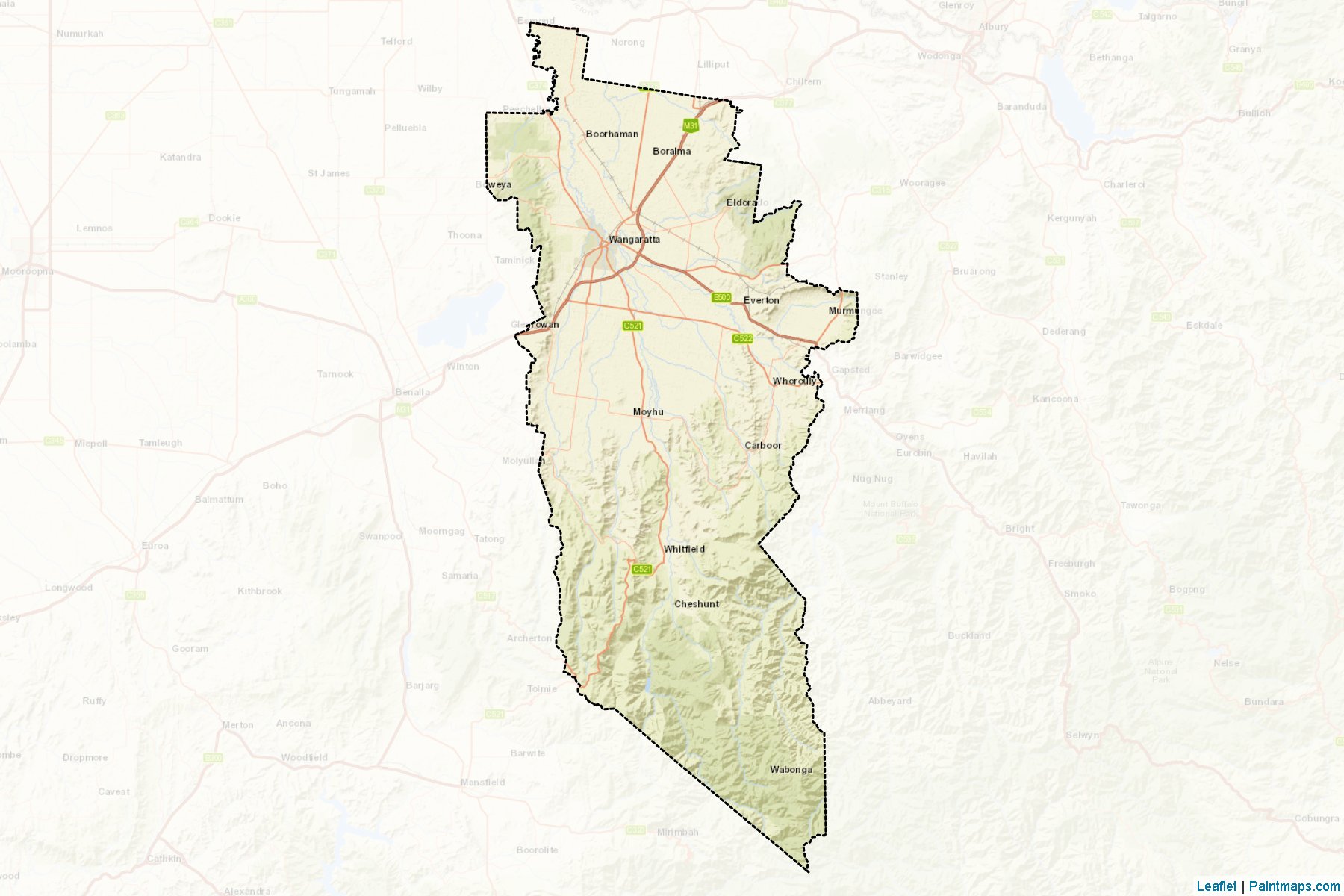 Wangaratta (Victoria) Map Cropping Samples-2