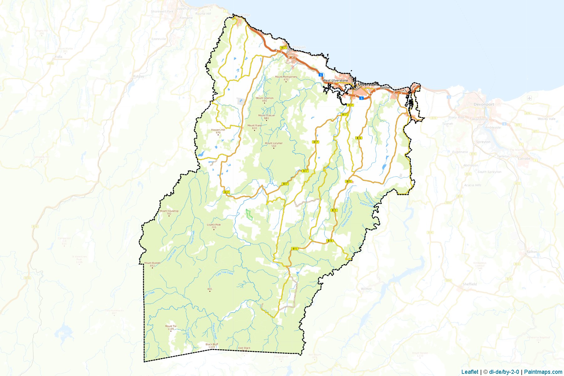 Central Coast (Tasmania) Map Cropping Samples-1