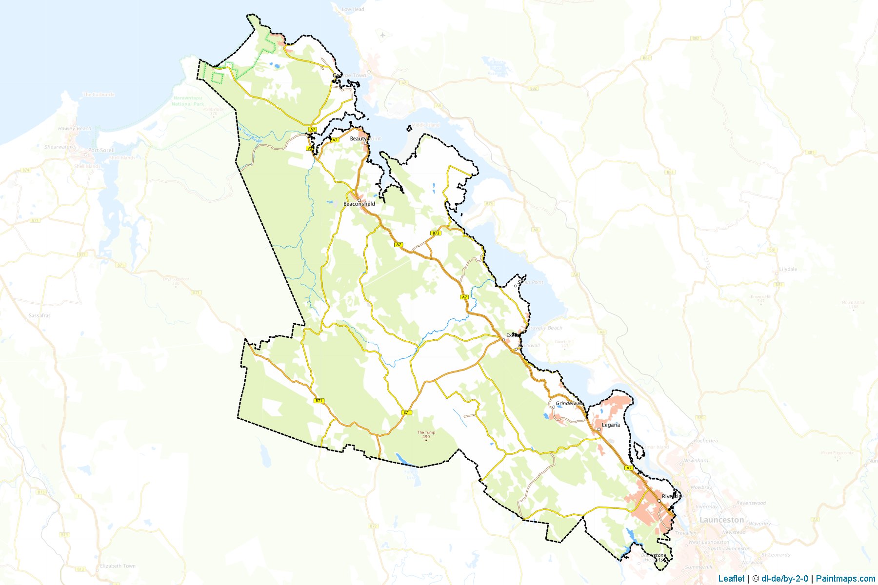 West Tamar (Tasmania) Map Cropping Samples-1