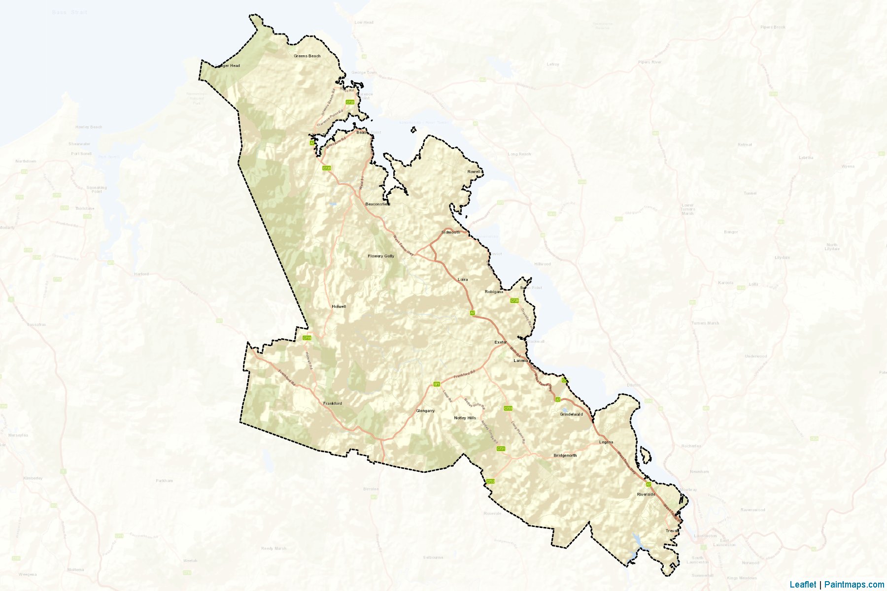 West Tamar (Tasmania) Map Cropping Samples-2