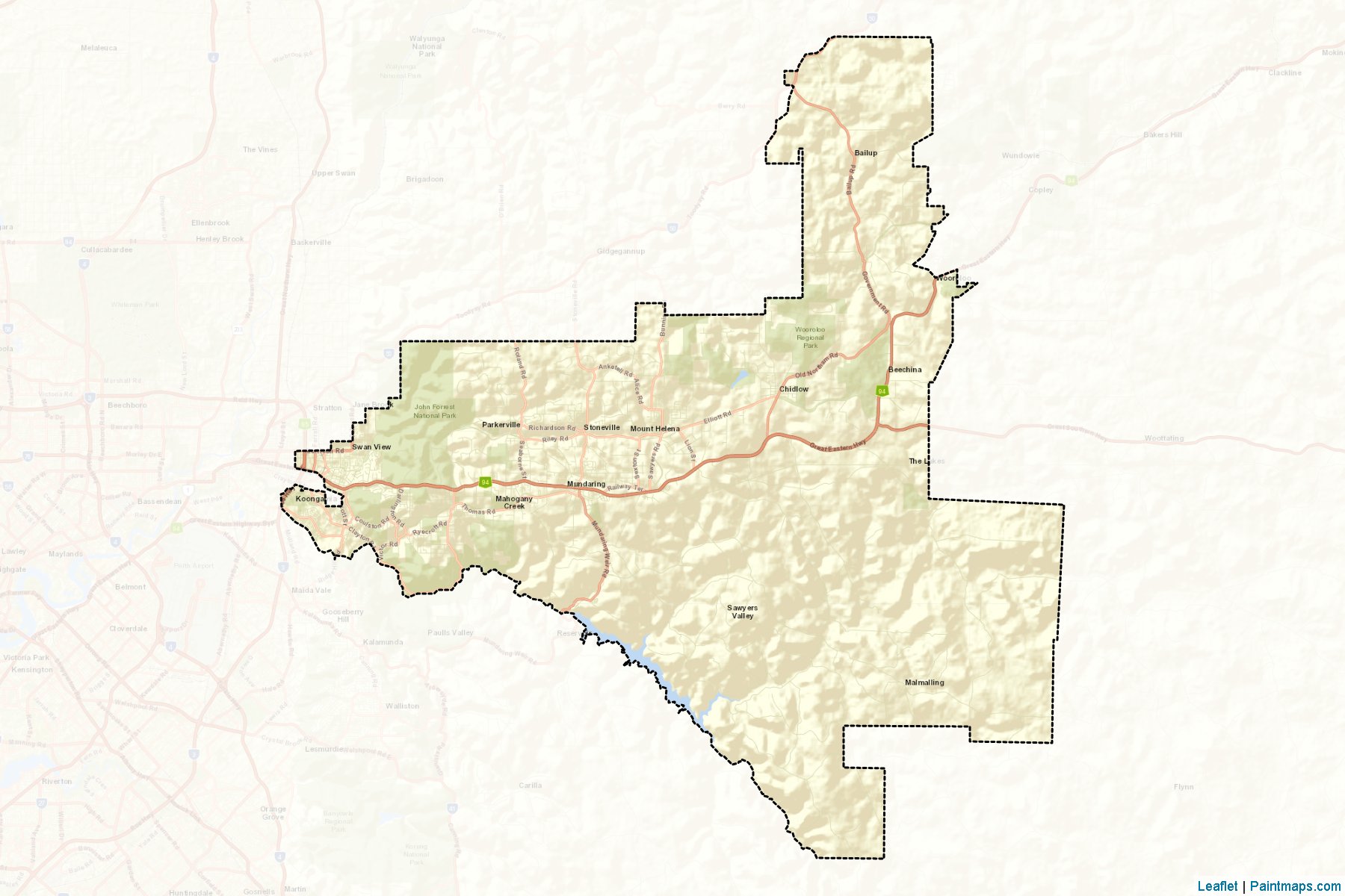 Mundaring (Western Australia) Map Cropping Samples-2