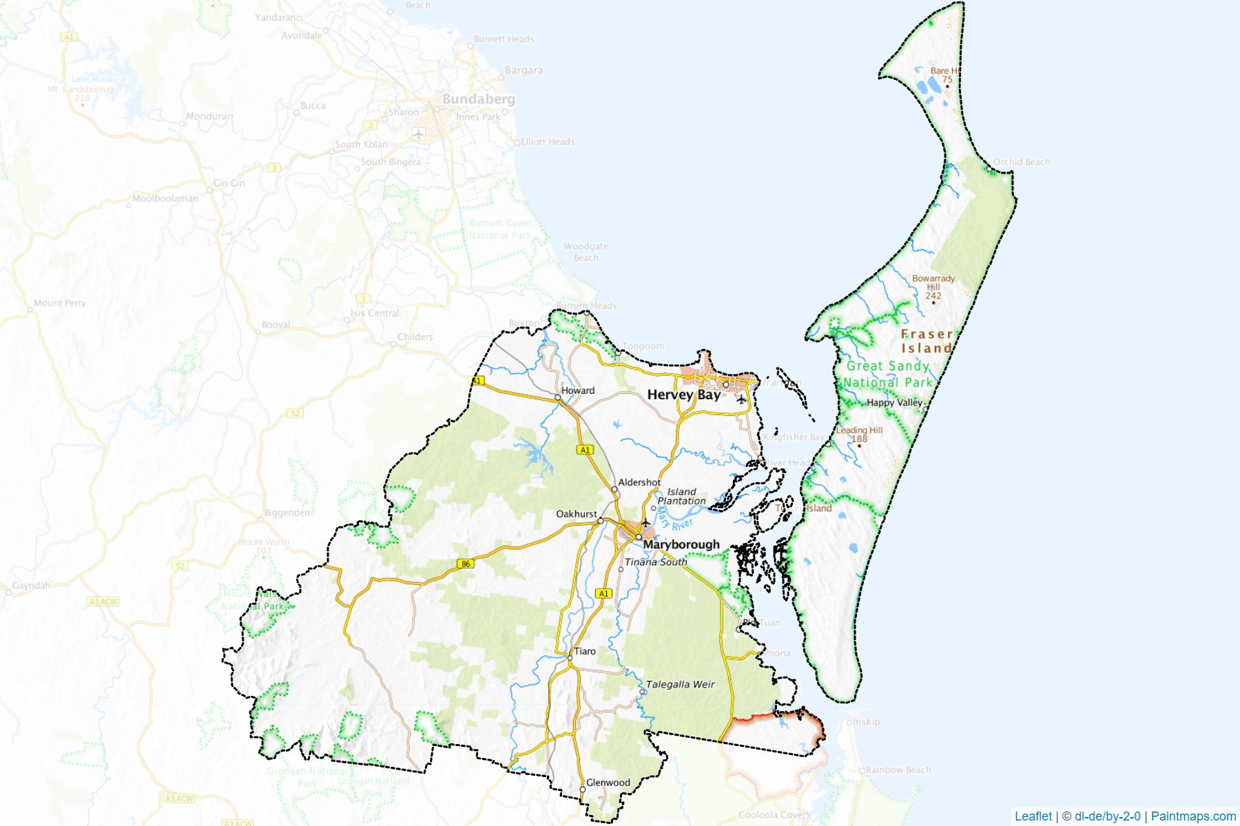 Fraser Coast (Queensland) Map Cropping Samples-1