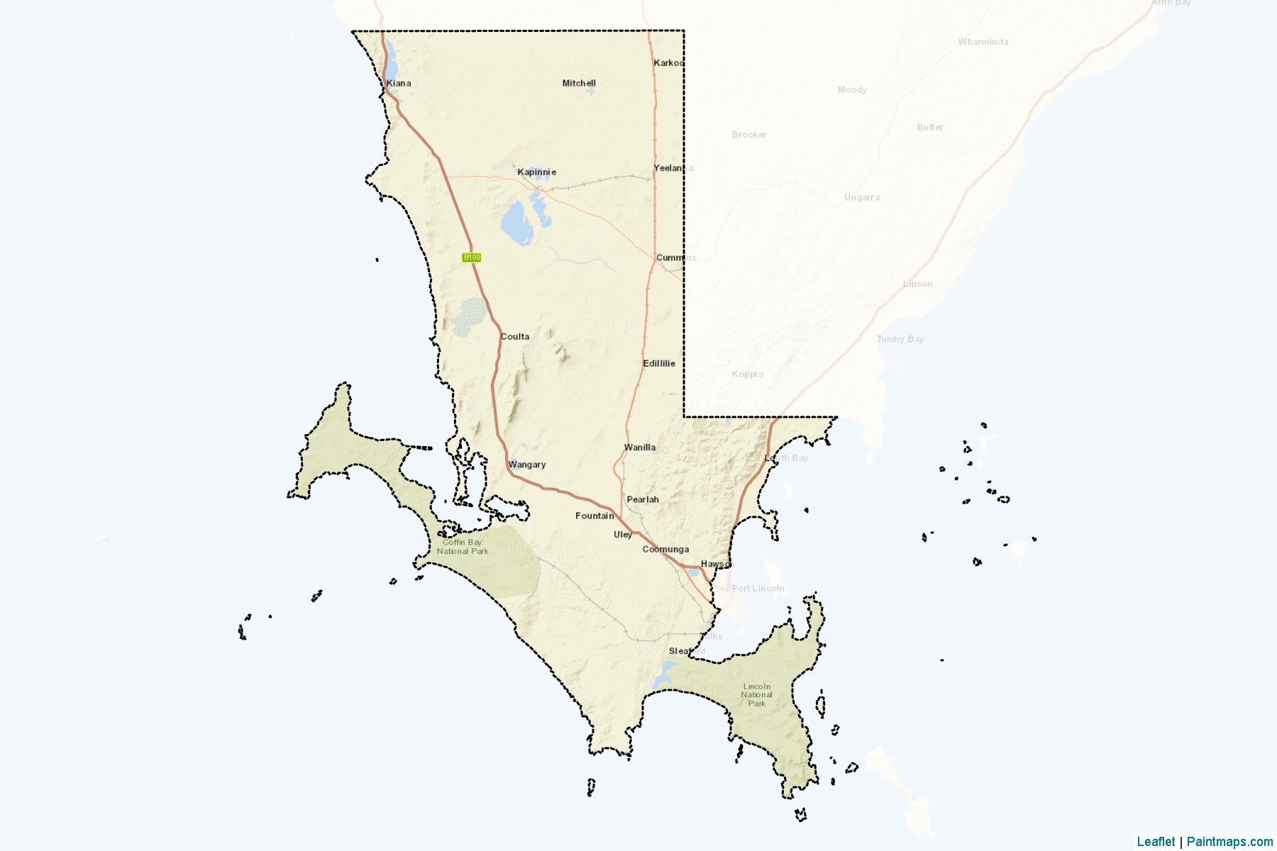 Muestras de recorte de mapas Lower Eyre Peninsula (South Australia)-2