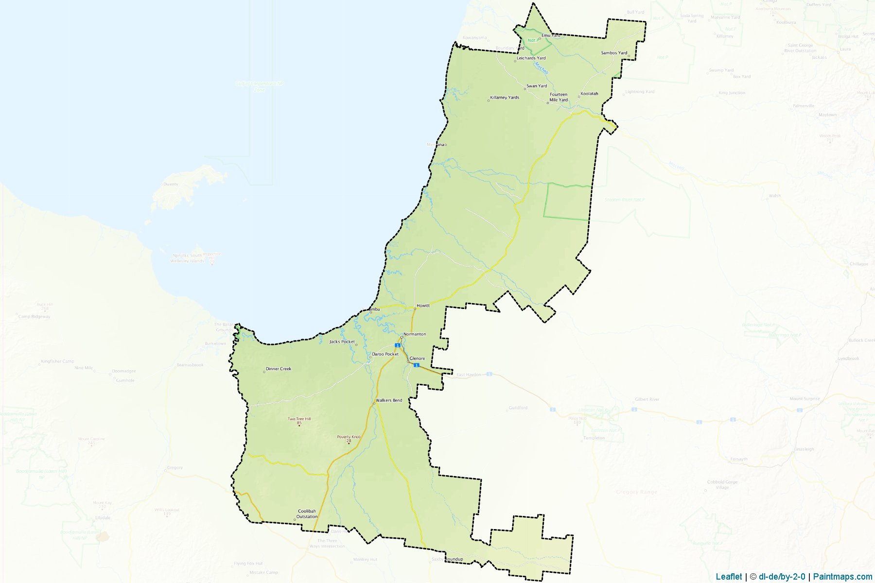 Muestras de recorte de mapas Carpentaria (Queensland)-1