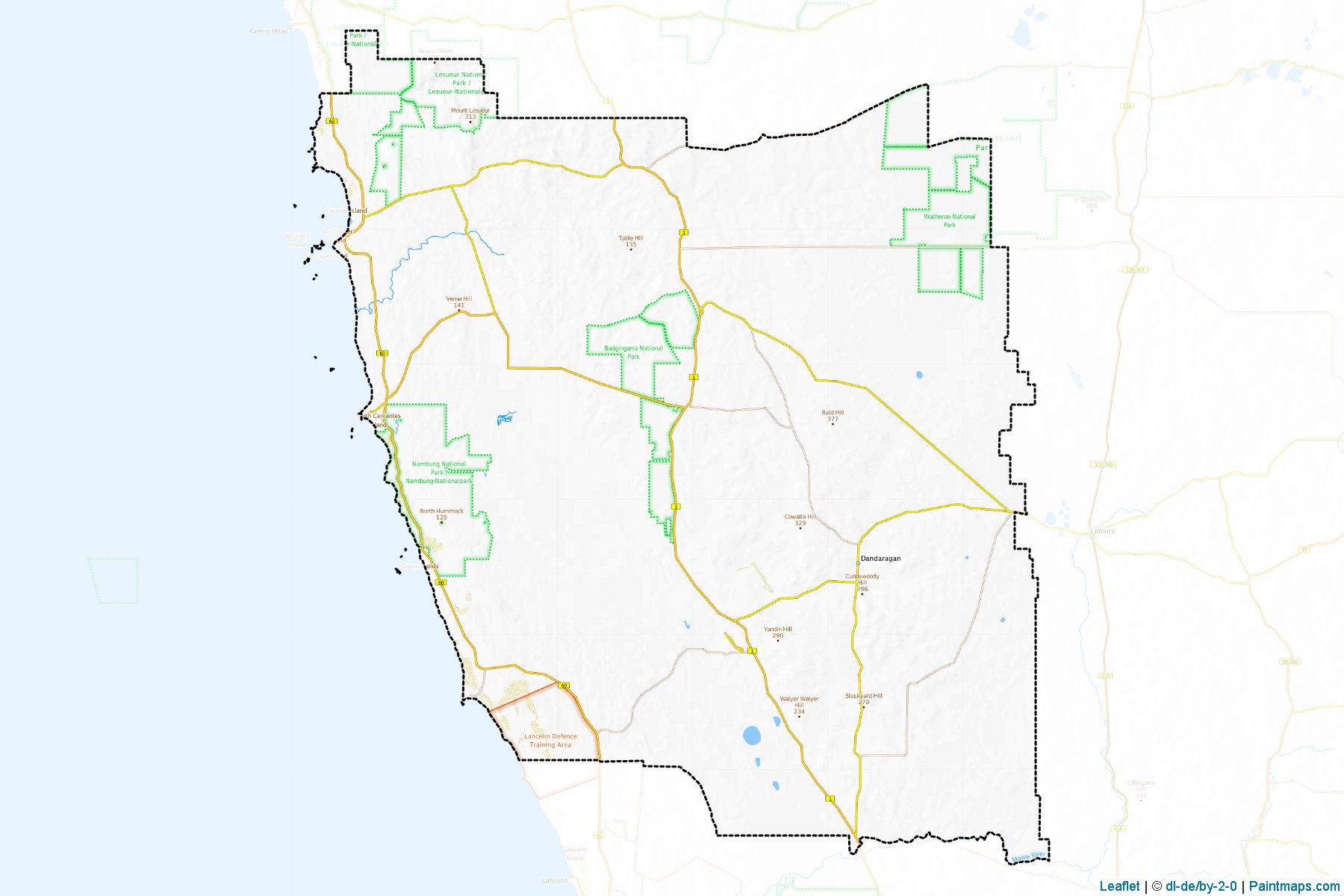 Muestras de recorte de mapas Dandaragan (Western Australia)-1