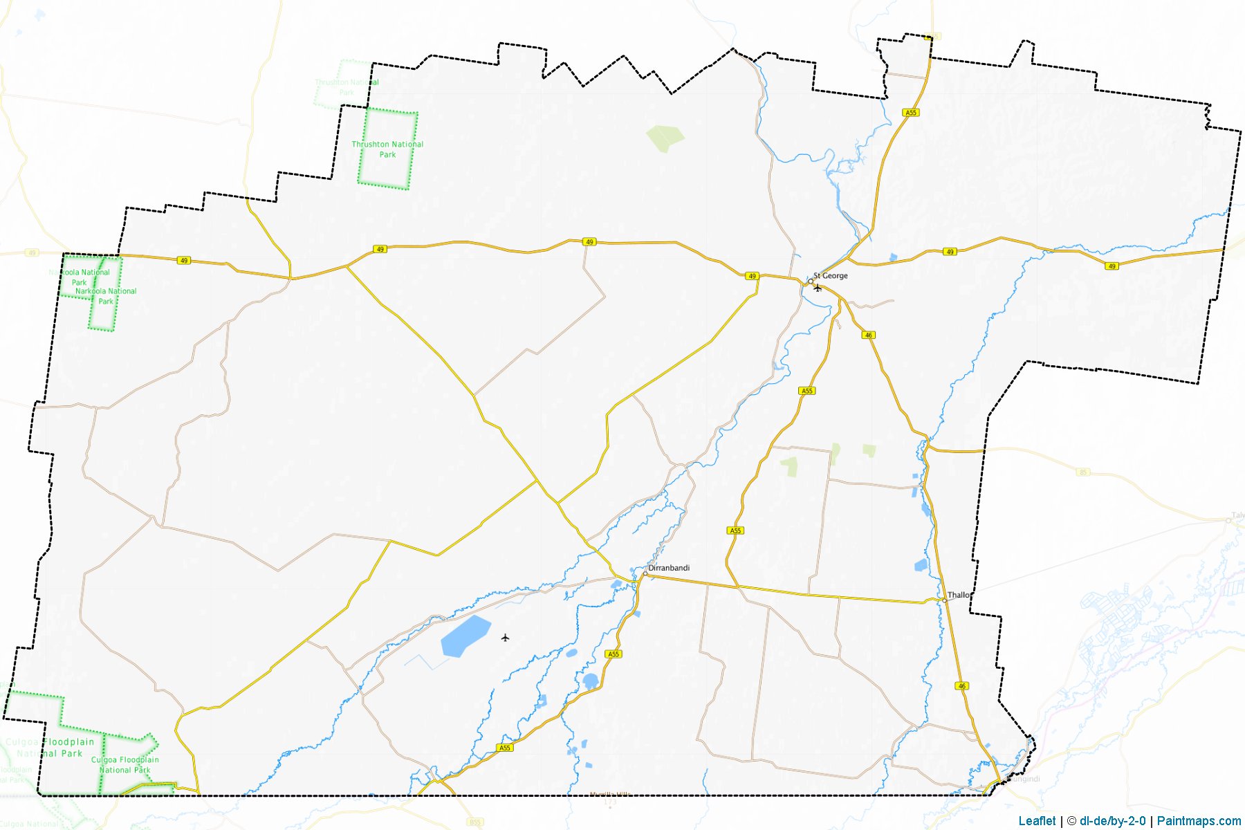 Muestras de recorte de mapas Balonne (Queensland)-1