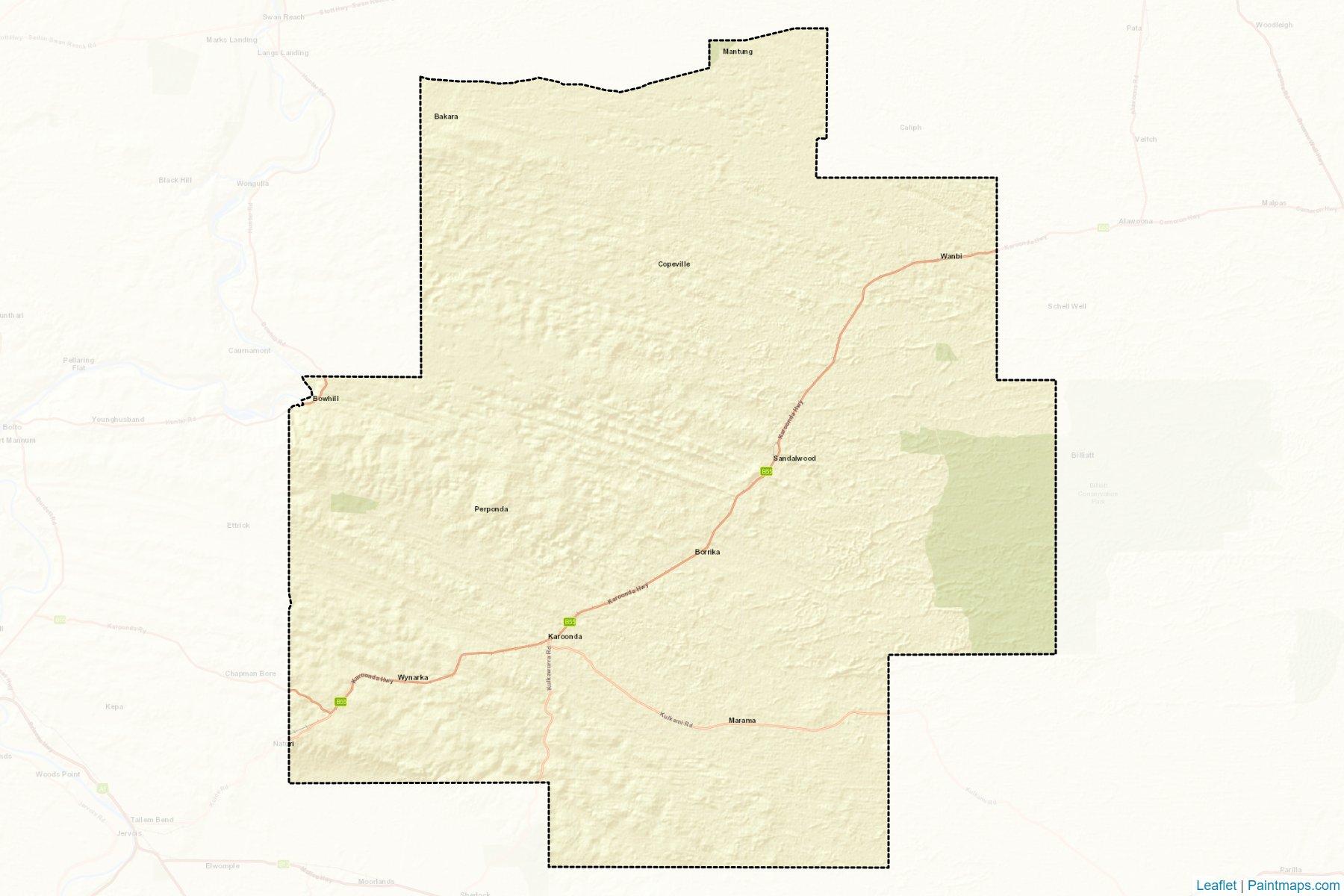 Muestras de recorte de mapas Karoonda East Murray (South Australia)-2