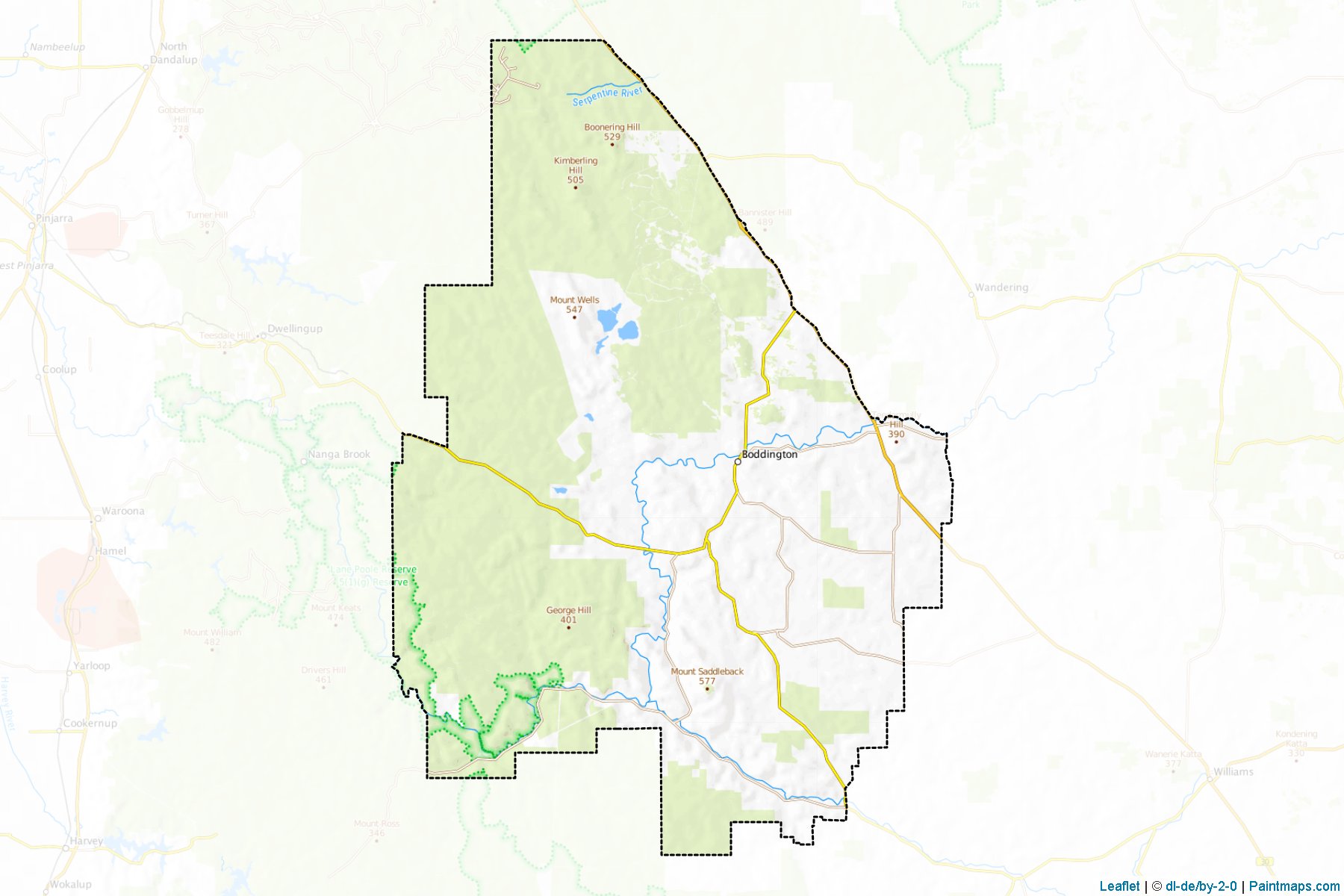 Muestras de recorte de mapas Boddington (Western Australia)-1