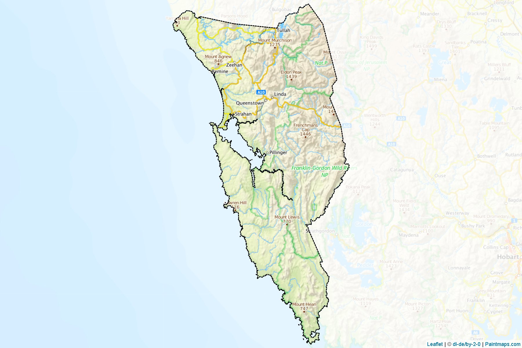 West Coast (Tasmania) Map Cropping Samples-1