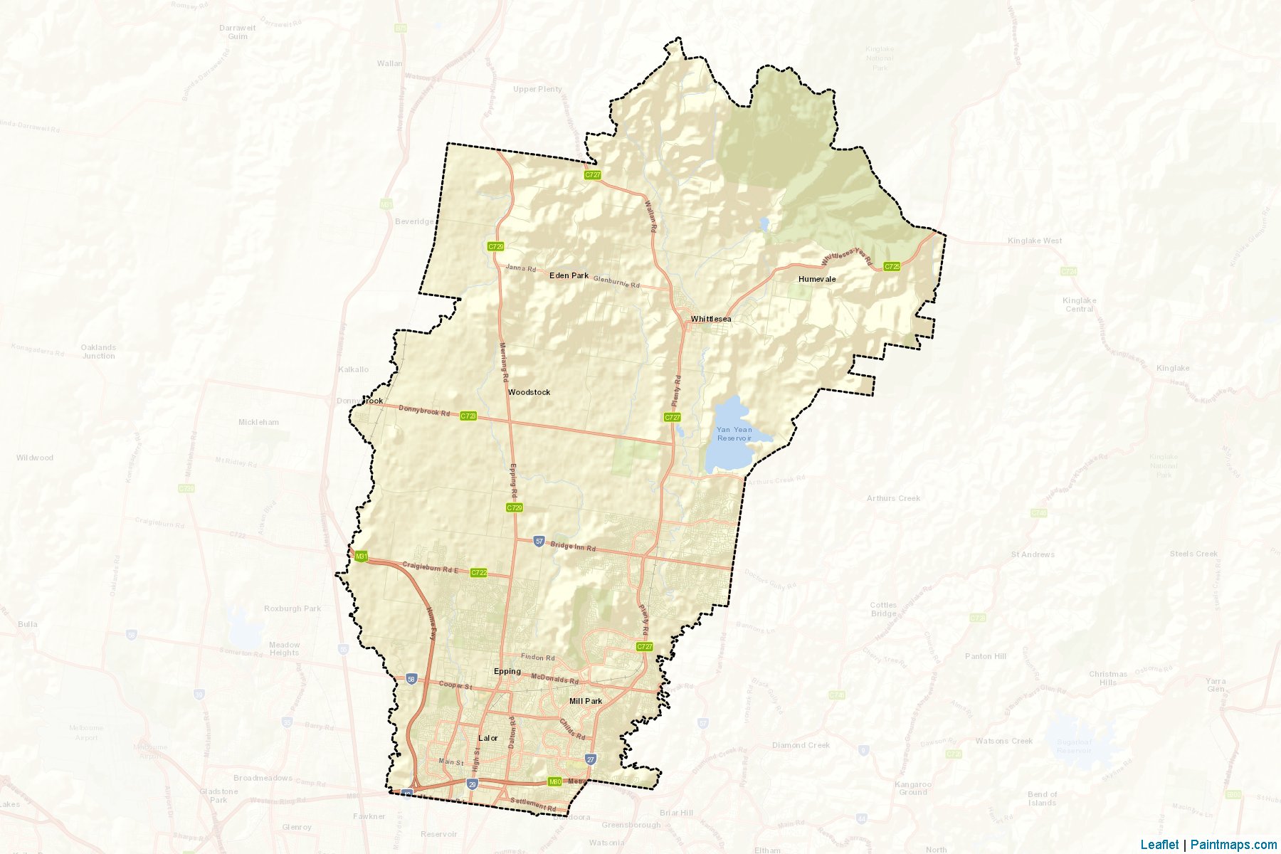 Muestras de recorte de mapas Whittlesea (Victoria)-2