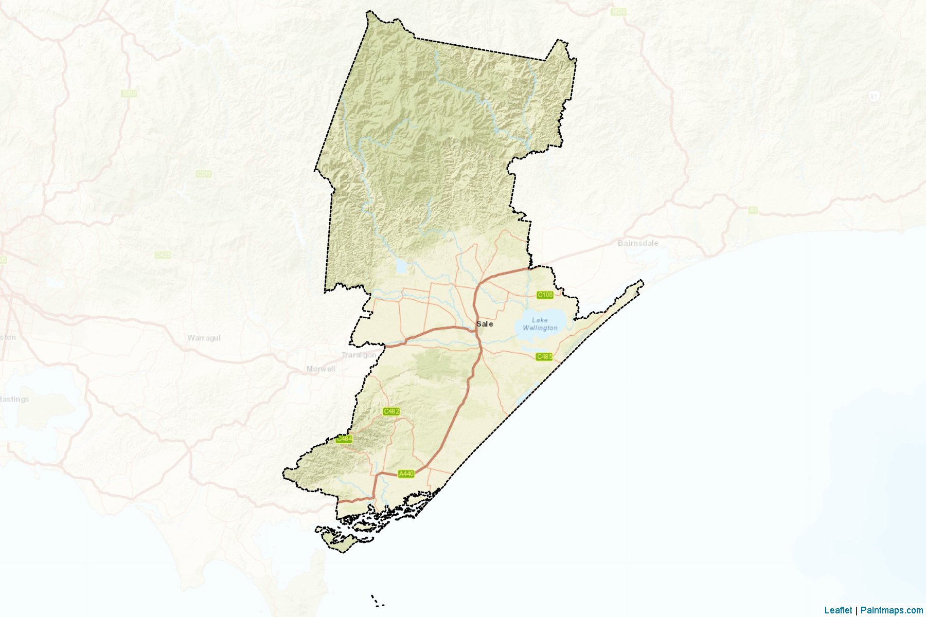 Muestras de recorte de mapas Wellington (Victoria)-2