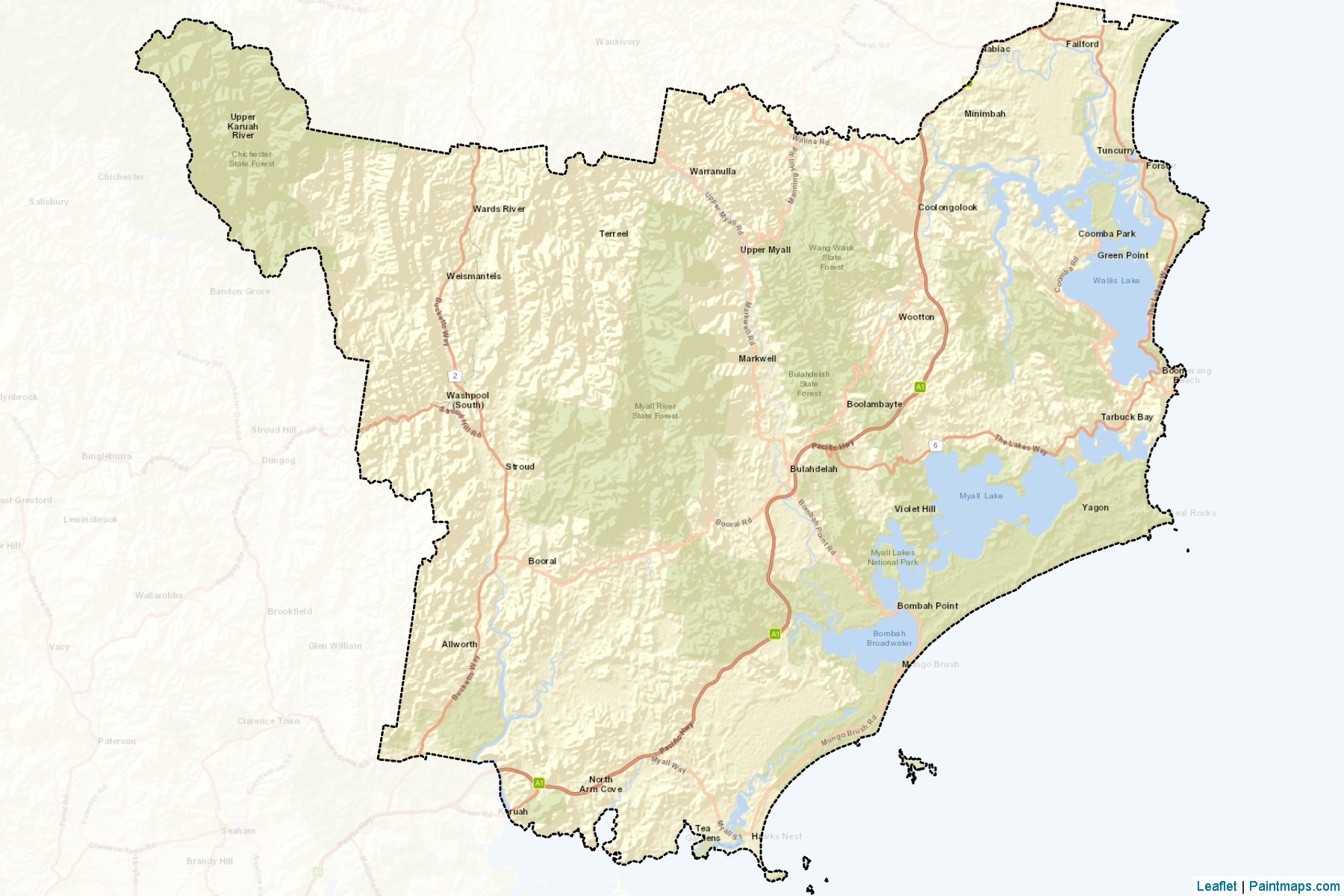 Muestras de recorte de mapas Great Lakes (New South Wales)-2