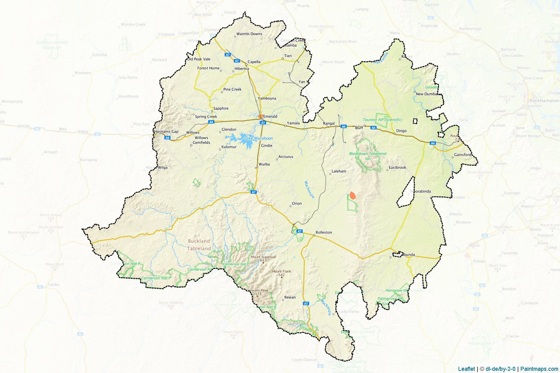 Central Highlands (Queensland) Map Cropping Samples-1